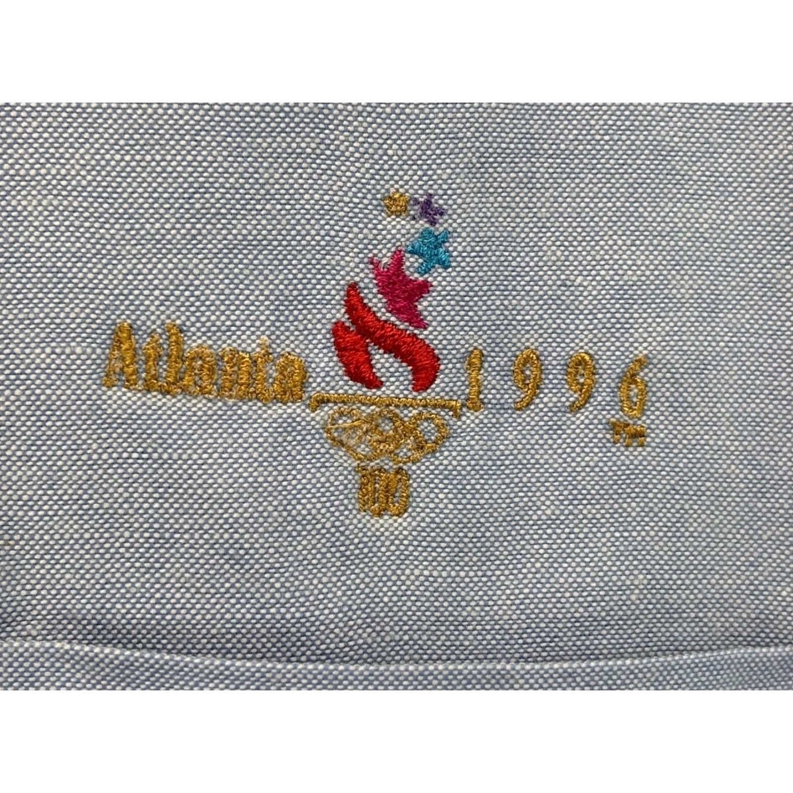 Vintage VINTAGE Atlanta 1996 Olympics Shirt Main Selling Point: Embroidered Button-Front Shirt Adult Men 15.5 Blue 1990s Olympic Mens Shirt Size US M / EU 48-50 / 2 - 4 Thumbnail