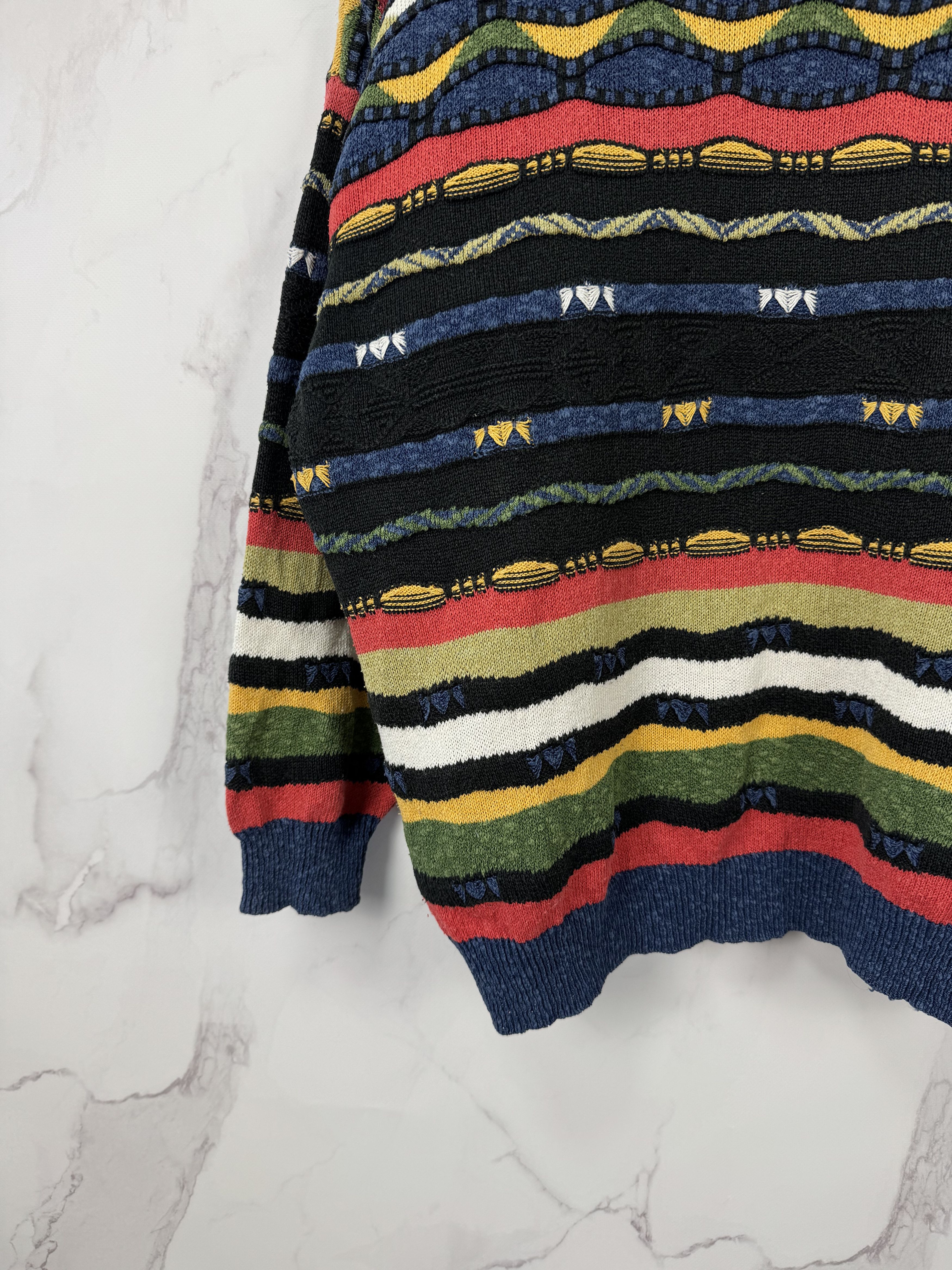 Vintage Vintage 90s Monello 3D Pattern Sweater Coogi Style Size 52 Size US L / EU 52-54 / 3 - 9 Thumbnail