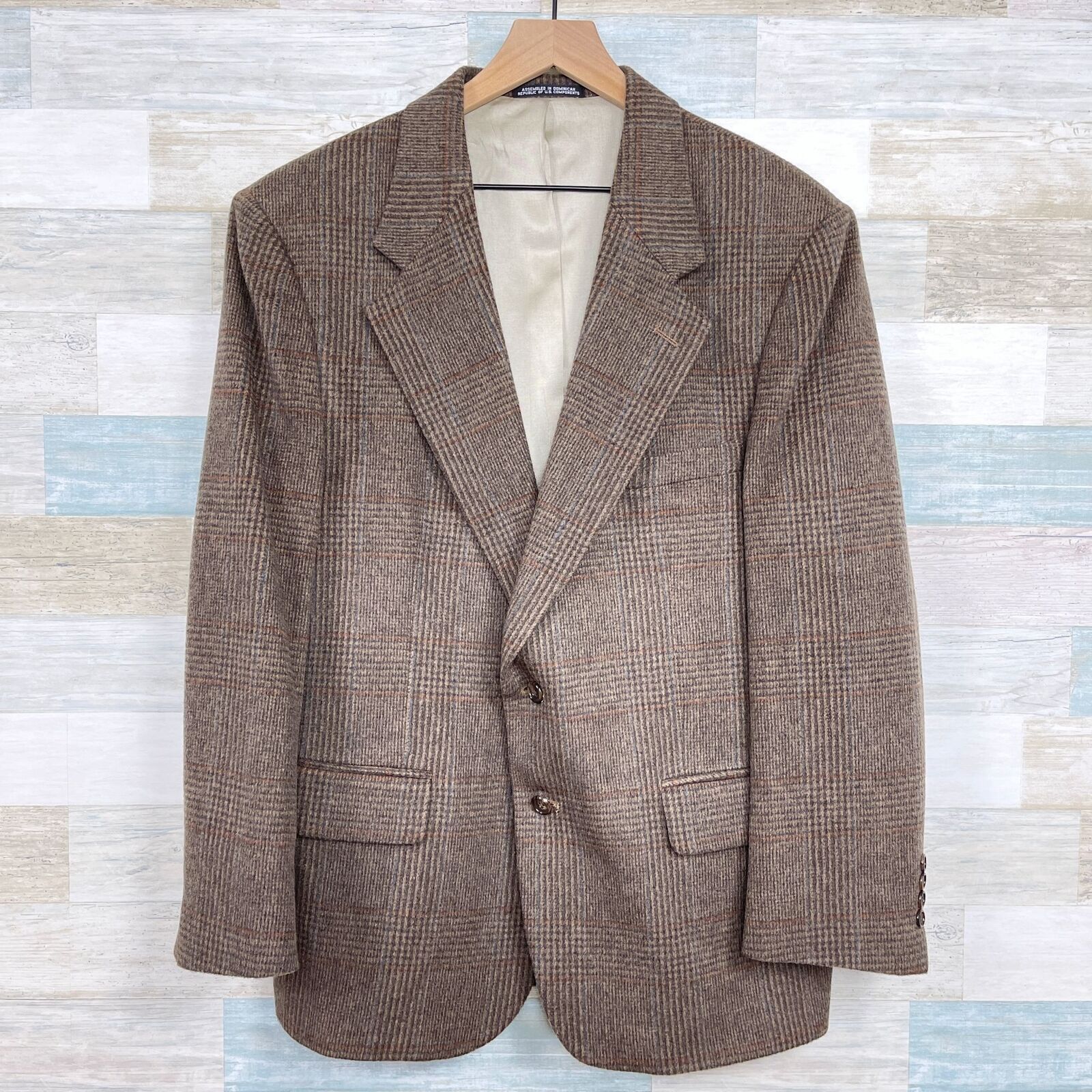 Savile Row Savile Row Wool Tweed Sport Coat Brown Glen Check Mens 42S Size 42S - 1 Thumbnail