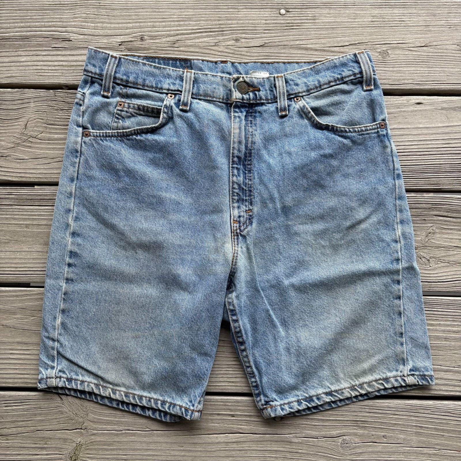 Levi's × Vintage Vintage Levi’s 505 Shorts Size 34 Blue Light Wash Orange Tab Size US 34 / EU 50 - 4 Thumbnail