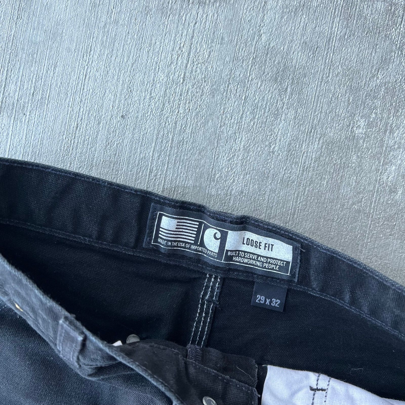 Carhartt × Vintage Carhartt black double knee work wear carpenter pants Size US 29 - 4 Thumbnail