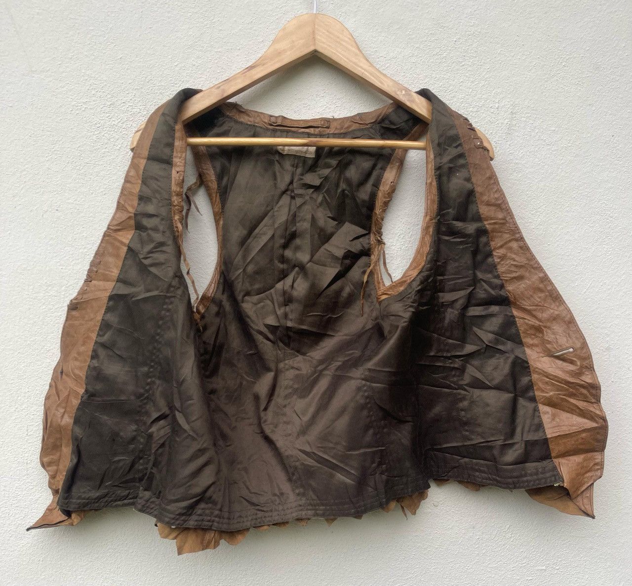 If Six Was Nine × Japanese Brand × Le Grande Bleu (L.G.B.) GOA Deconstructed Leather Vest Jacket Size US M / EU 48-50 / 2 - 10 Thumbnail