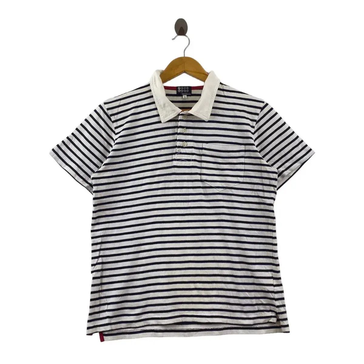Takeo Kikuchi Vintage TAKEO KIKUCHI JAPAN Striped Pocket Polo Tee Shirt TK Size US M / EU 48-50 / 2 - 1 Thumbnail