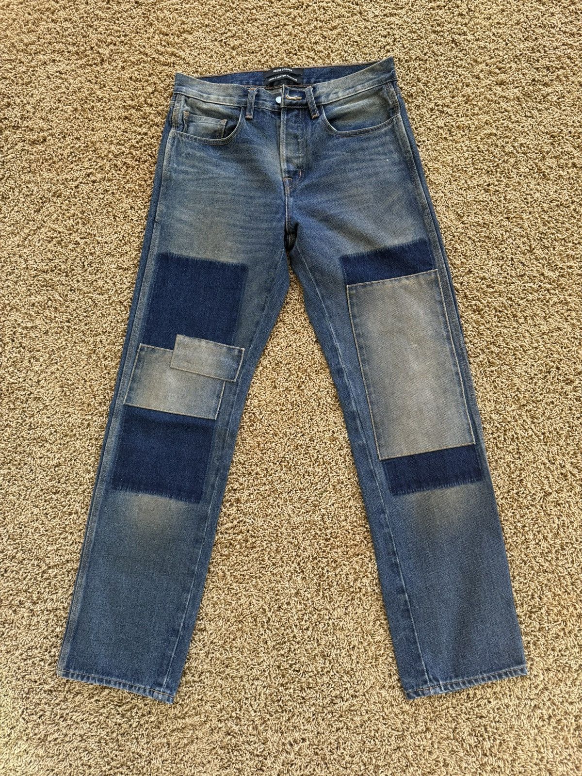 Image of Reese Cooper Patchwork Denim in Blue, Men's (Size 30)