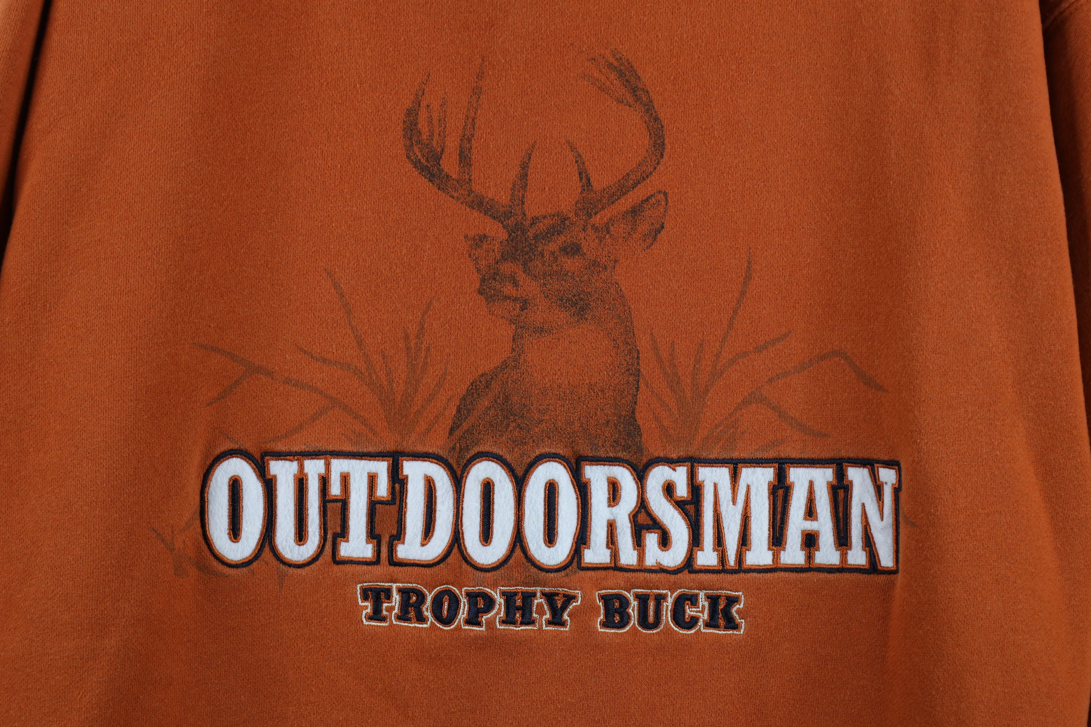 Vintage Vintage Y2K Streetwear Deer Buck Nature Sweatshirt Orange Size US L / EU 52-54 / 3 - 4 Thumbnail