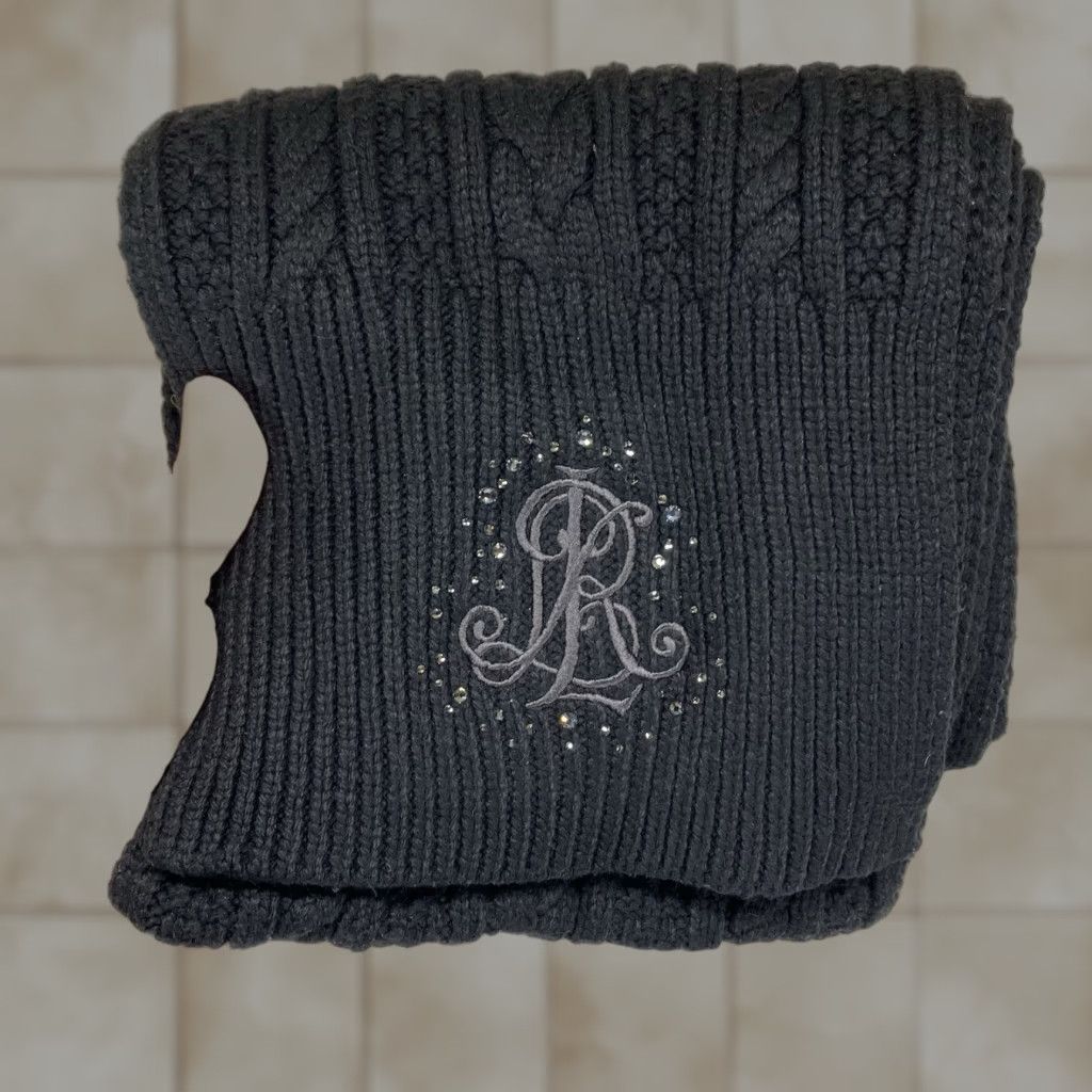 Ralph Lauren Lauren Ralph Lauren Scarf Cable Knit Neckwear Black Womens Size ONE SIZE - 1 Thumbnail