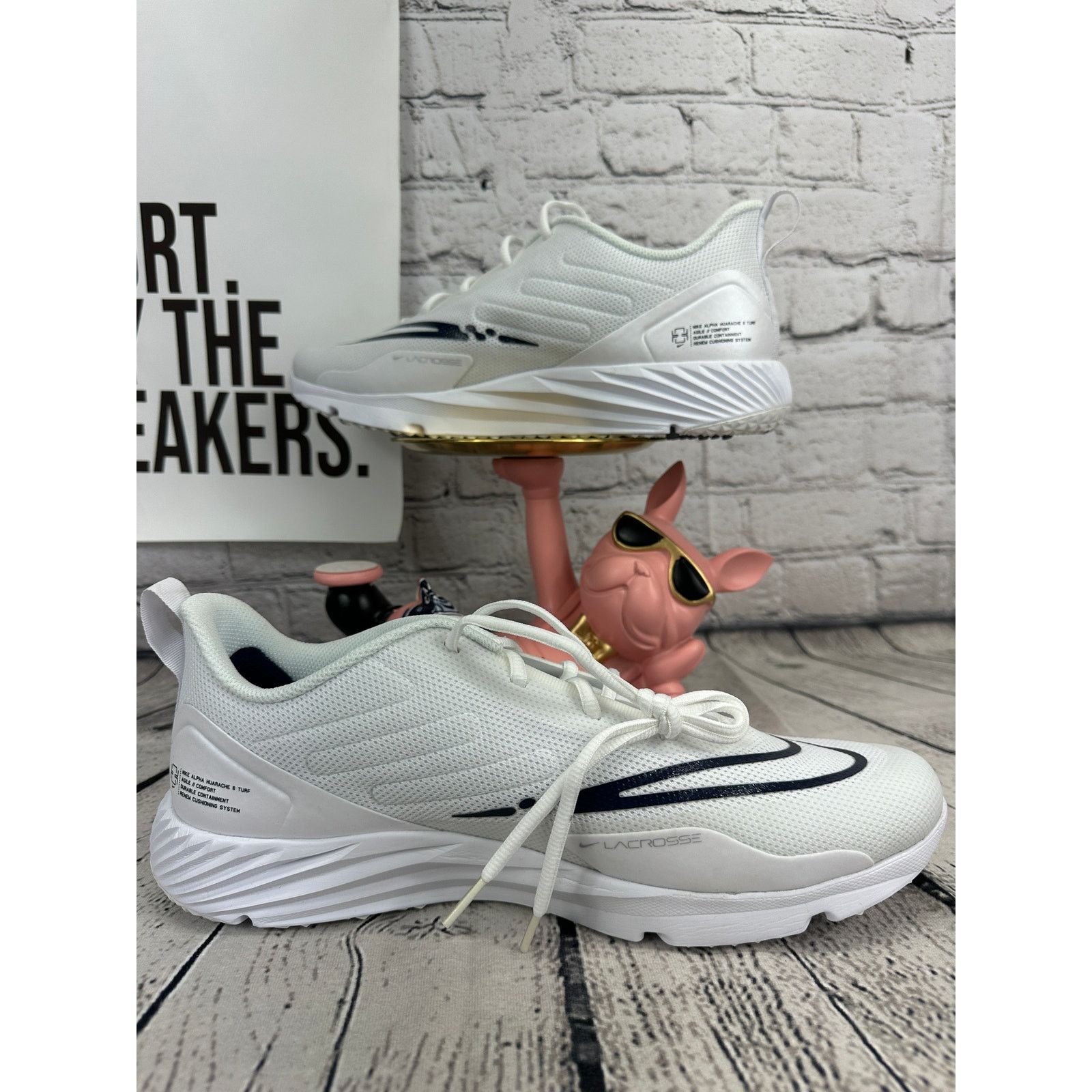 Nike Nike Alpha Huarache 8 Pro Turf Mens 12 White Lacrosse Cleats Size US 12 / EU 45 - 5 Thumbnail