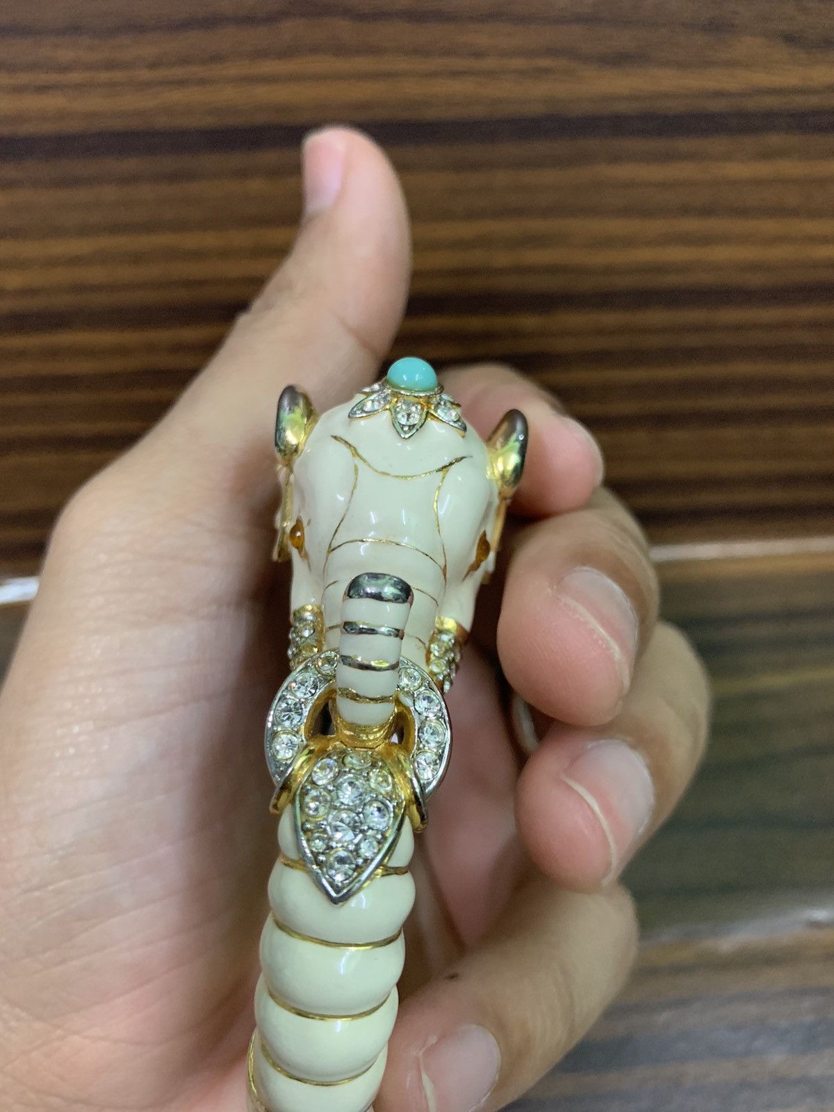 Miu Miu Vintage Kenneth J Lane Ivory Elephant Bangle White enamel Size ONE SIZE - 6 Thumbnail