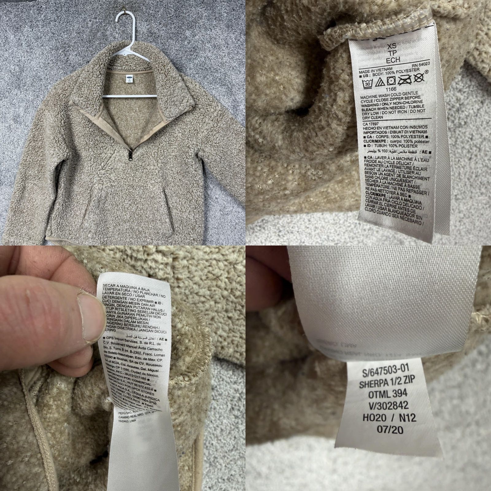 Old Navy Old Navy Jacket Womens XS Beige Sherpa Fleece Zip Gorpcore Outdoorsy Pullover Size XS / US 0-2 / IT 36-38 - 8 Thumbnail