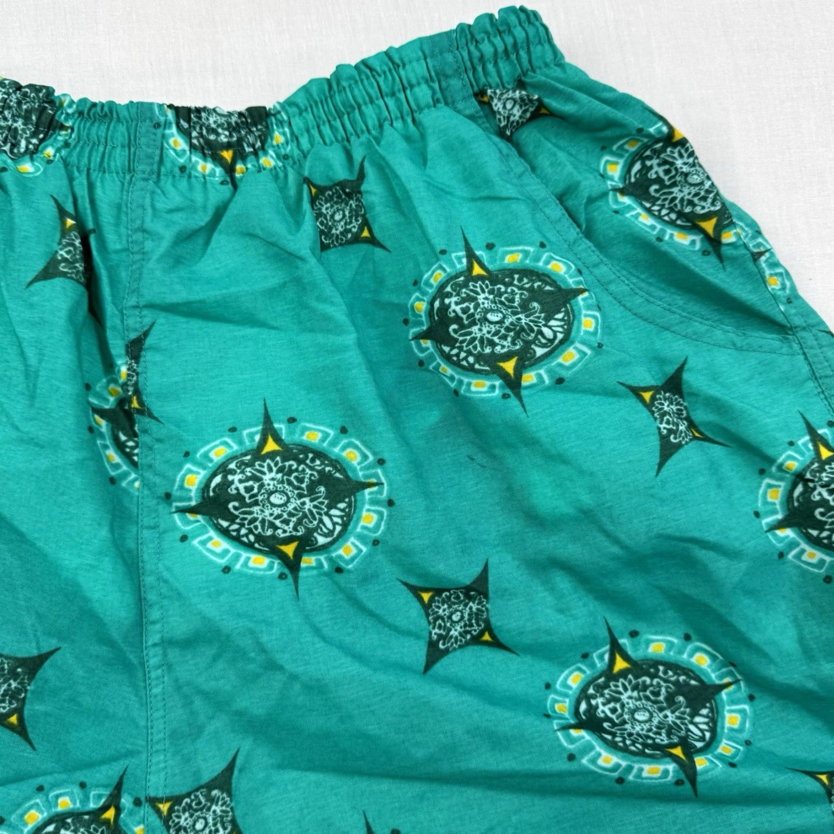 Vintage VINTAGE C.I.5. Swim Bottoms Trunks Men M Teal 90s Geometric Vintage Swimwear Swimsuit Shorts Adults Mens Size US 31 - 2 Thumbnail