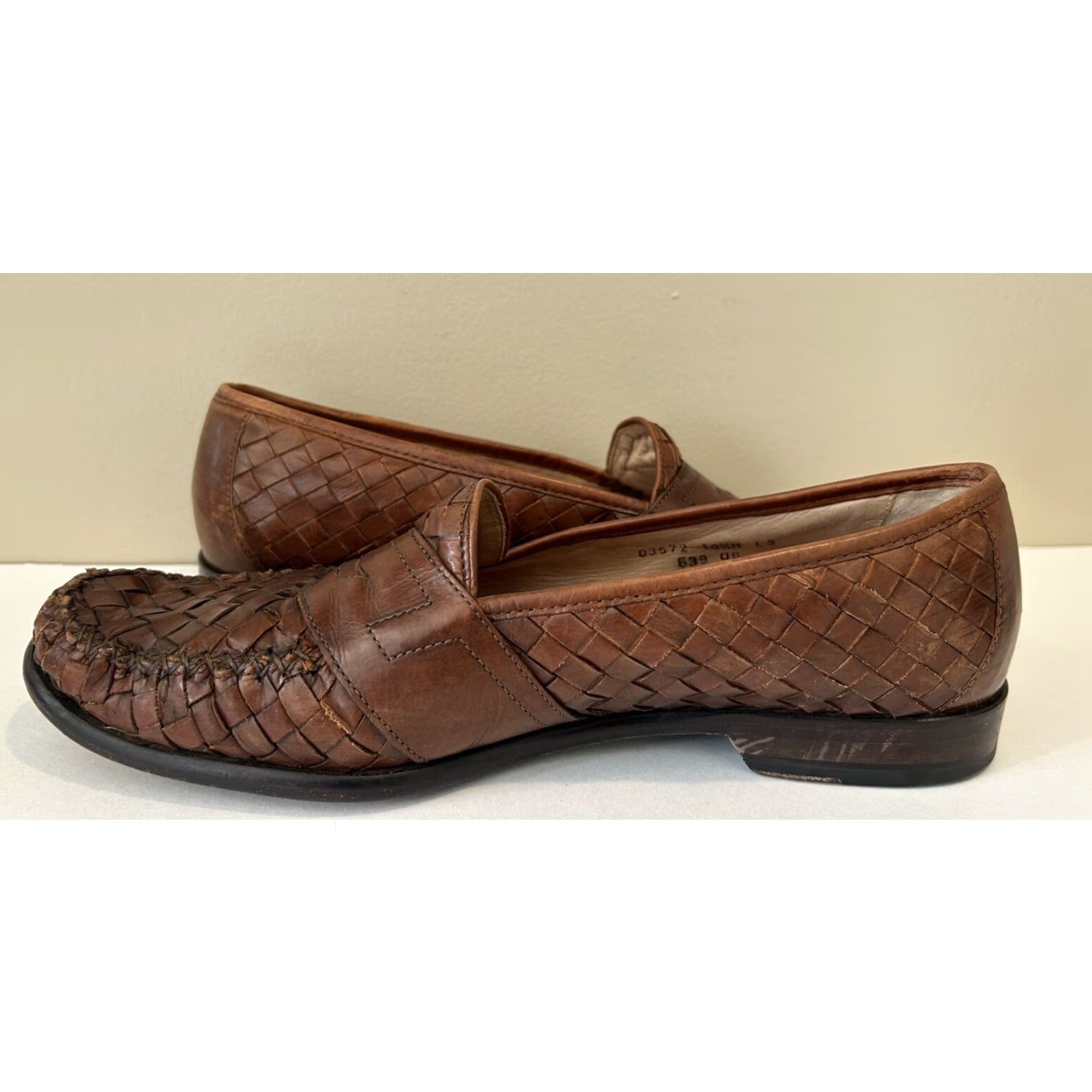 Cole Haan VINTAGE Cole Haan Brown Leather Woven Loafers Dress Shoes Men 10.5 M Oxford Comfort Brown Men Size US 11 / EU 44 - 5 Thumbnail