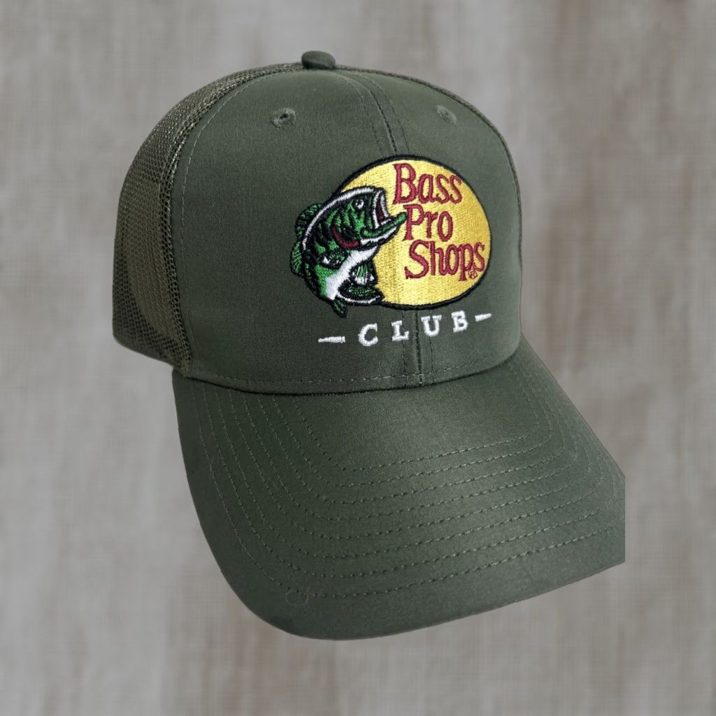 Bass Pro Shops Bass Pro Shops Club Snapback Outdoor Fishing Hat Cap Olive Size ONE SIZE - 1 Thumbnail