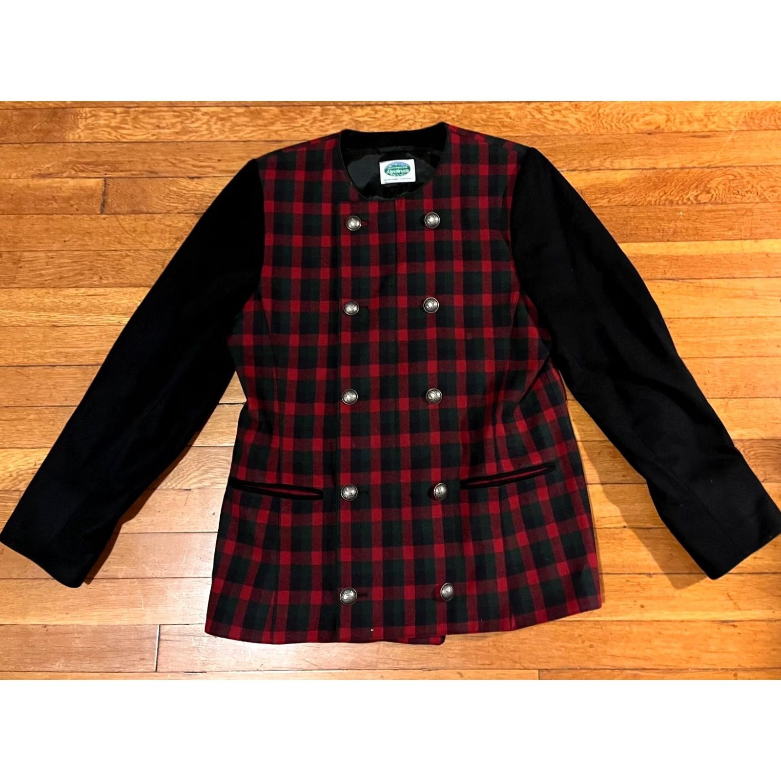 Vintage VINTAGE Trachten Alpentraum Oktoberfest Jacket Women’s M Red Plaid Wool Short Sleeve Long Sleeve Buttoned 80s 90s Bohemian Retro Christmas Size M / US 6-8 / IT 42-44 - 2 Thumbnail