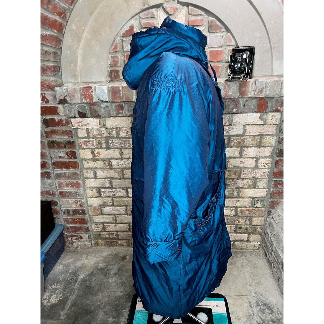 Vintage down puffer cocoon coat blue hood Size XL / US 12-14 / IT 48-50 - 11 Thumbnail