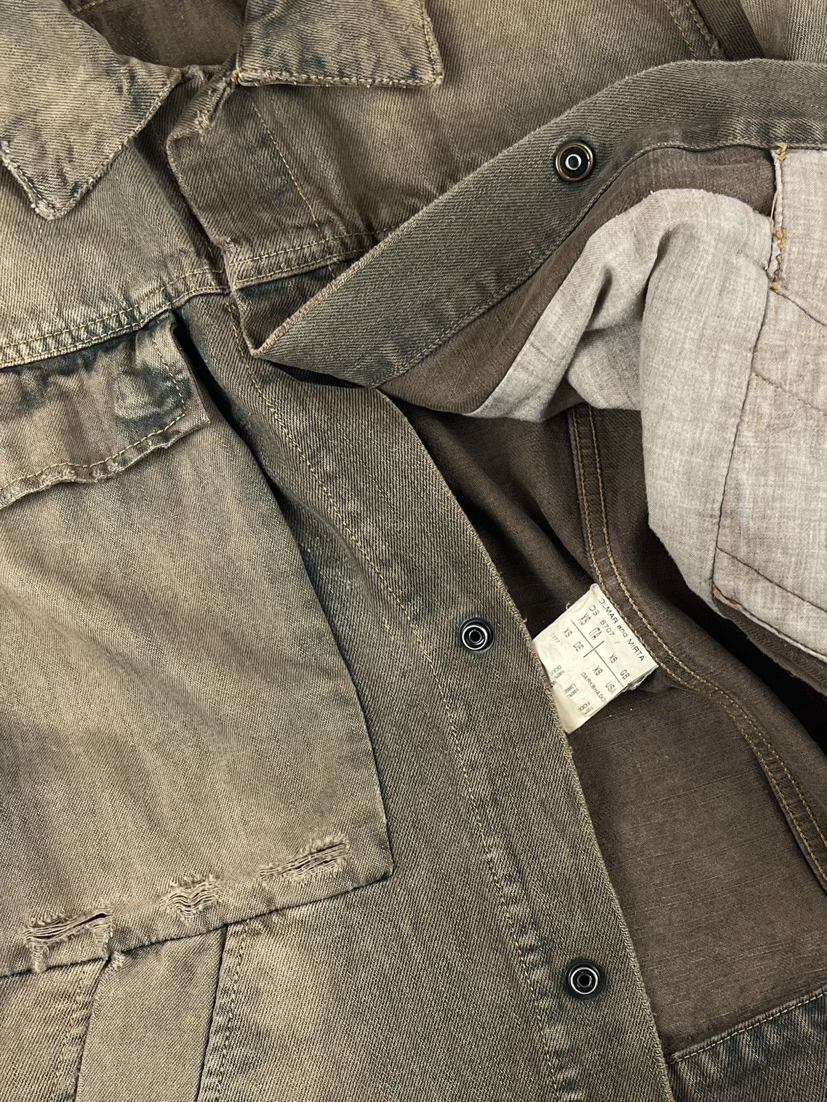 Rick Owens FW06 Rick Owens Dustulator Dark Shadow Denim Jacket Thrashed Size US S / EU 44-46 / 1 - 11 Thumbnail