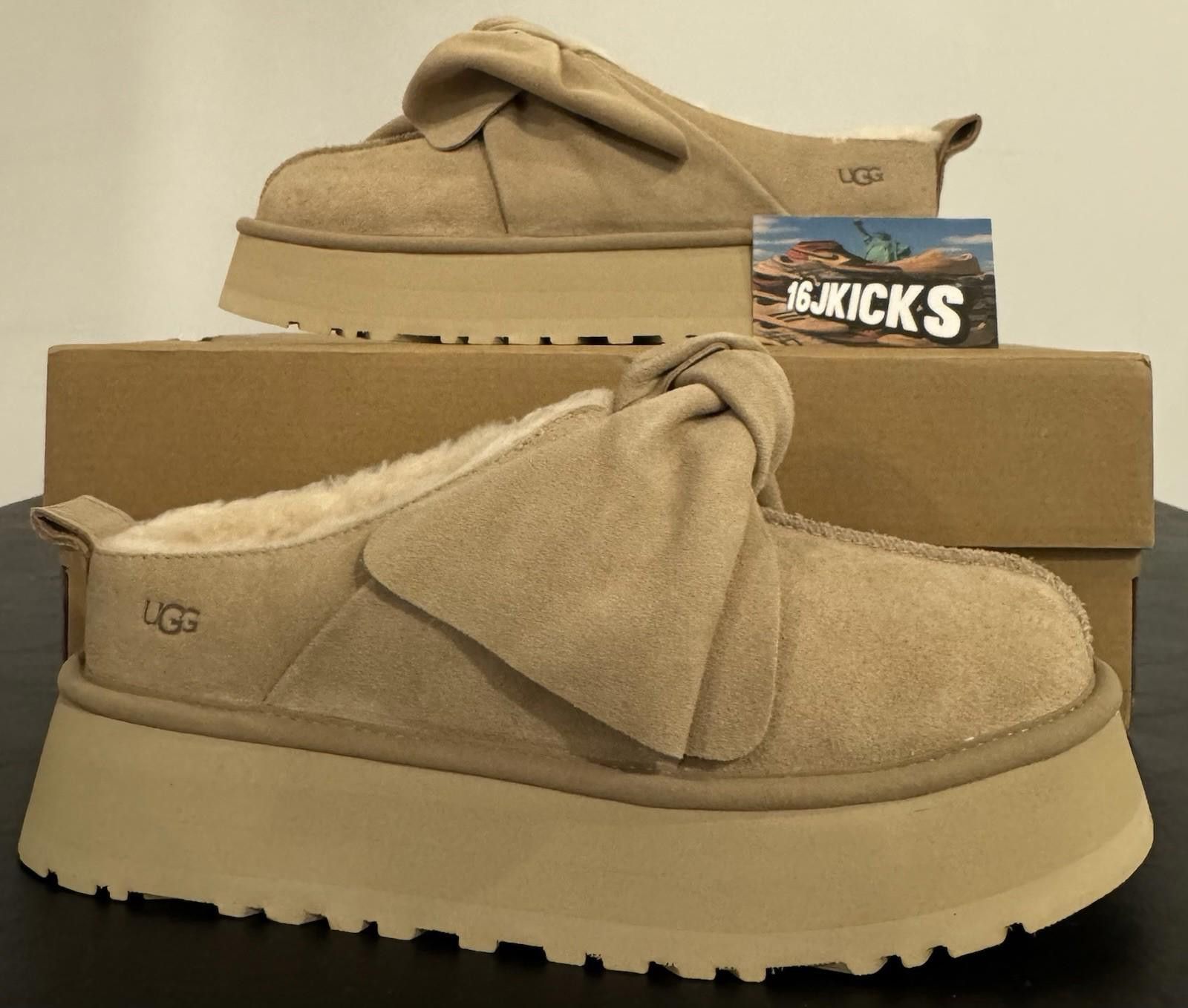 Ugg Size 9 Women’s UGG Platform Slip-On Bow Slipper - Sand - Size US 9 / IT 39 - 1 Thumbnail