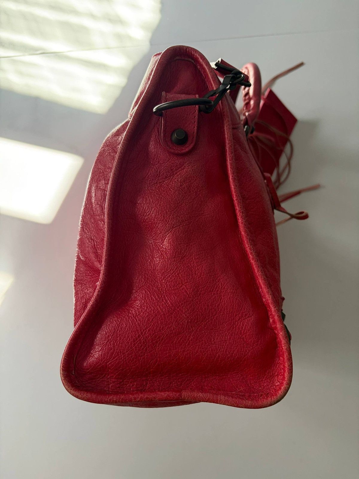 Balenciaga 2012 BALENCIAGA Rose Jaipur Lambskin Leather Motorcycle City Size ONE SIZE - 7 Thumbnail