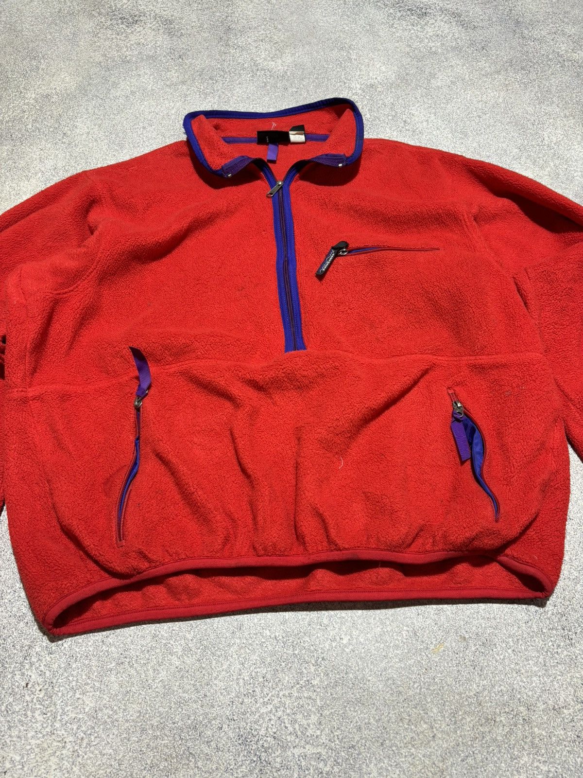 Patagonia × Vintage Vintage Patagonia Short Cropped Fleece Jacket 1/2 Zip Size US XL / EU 56 / 4 - 3 Thumbnail
