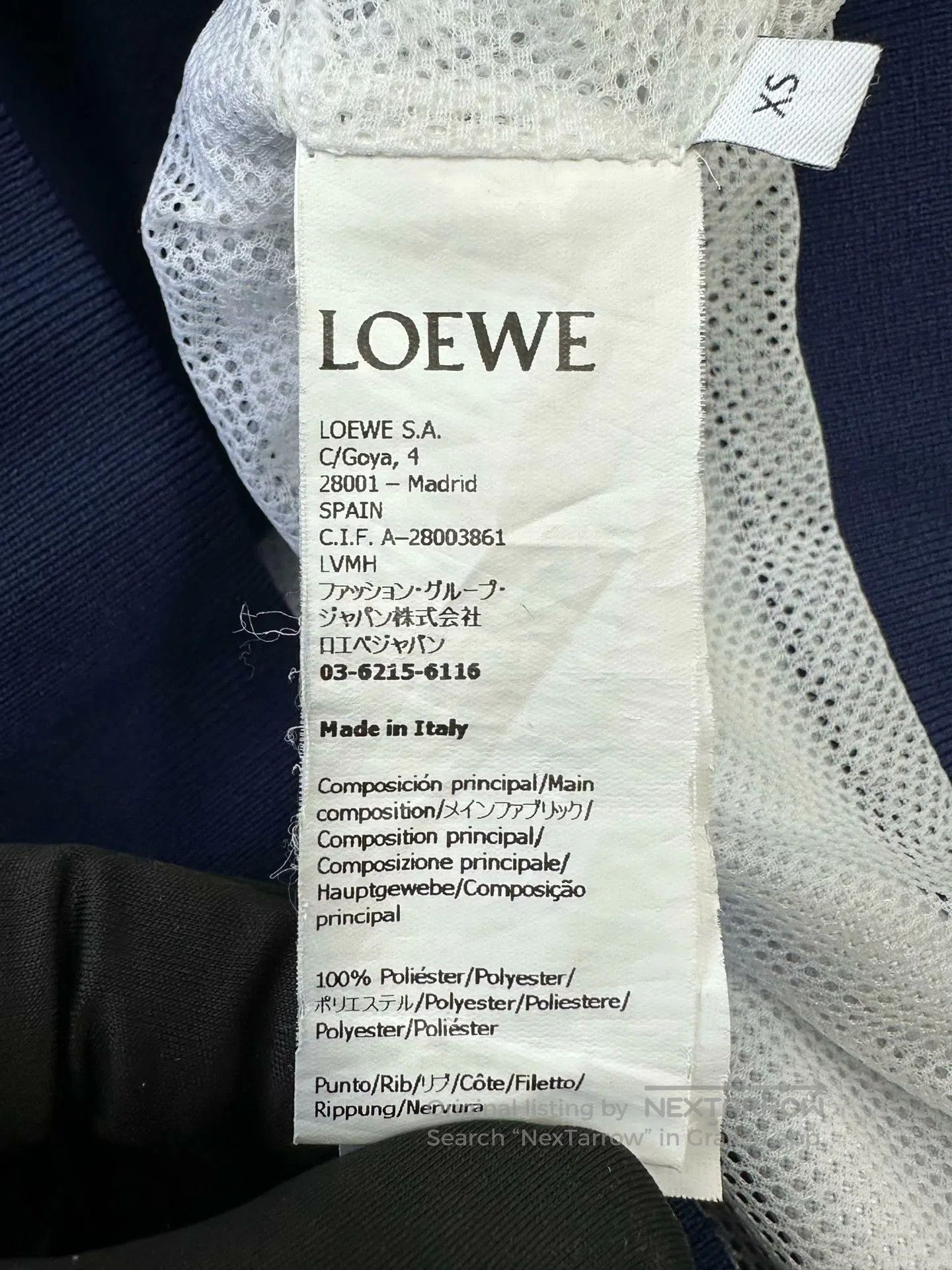 Loewe Loewe Dark blue embroidered logo zipper hooded sweater| Size US XS / EU 42 / 0 - 4 Thumbnail