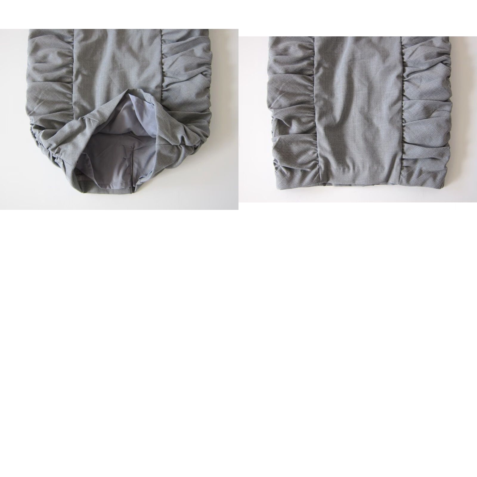 Anthropologie Cartonnier Anthropologie Light Grey Ruched Pleated Pencil Work Skirt Size 0 Size 25" / US 0 / IT 36 - 8 Thumbnail