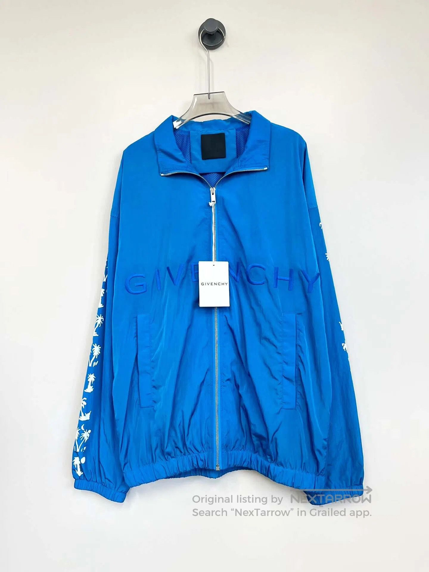 Givenchy Givenchy Blue Embroidered Letter Logo Zipper Jacket| Size US M / EU 48-50 / 2 - 1 Thumbnail