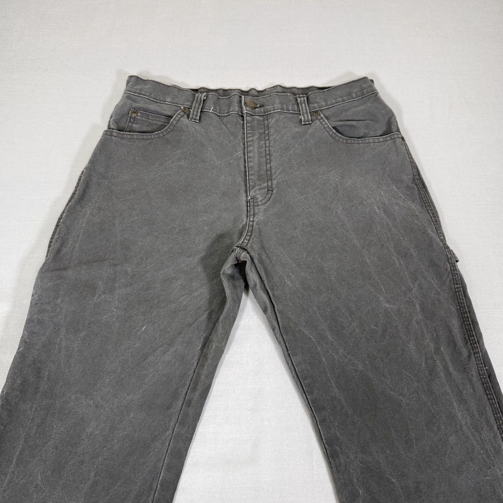 Dickies Dickies Pants Mens 34x32 Gray Canvas Carpenter Straight Fit Stretch Workwear Y2K Size US 34 / EU 50 - 2 Thumbnail
