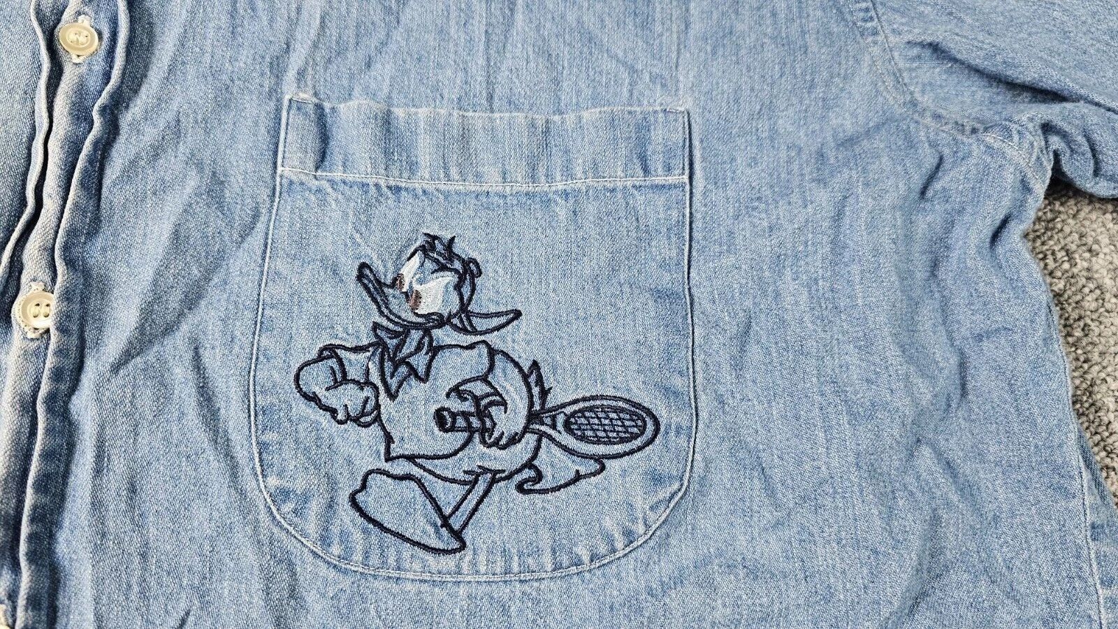 Other 90s Disney Paris Donald Duck Embroidered Denim Shirt L 90s Size US L / EU 52-54 / 3 - 14 Thumbnail