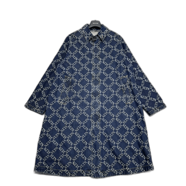 Valentino Valentino Embroidered Denim Coat with Logo-yf Size US XXL / EU 58 / 5 - 1 Thumbnail