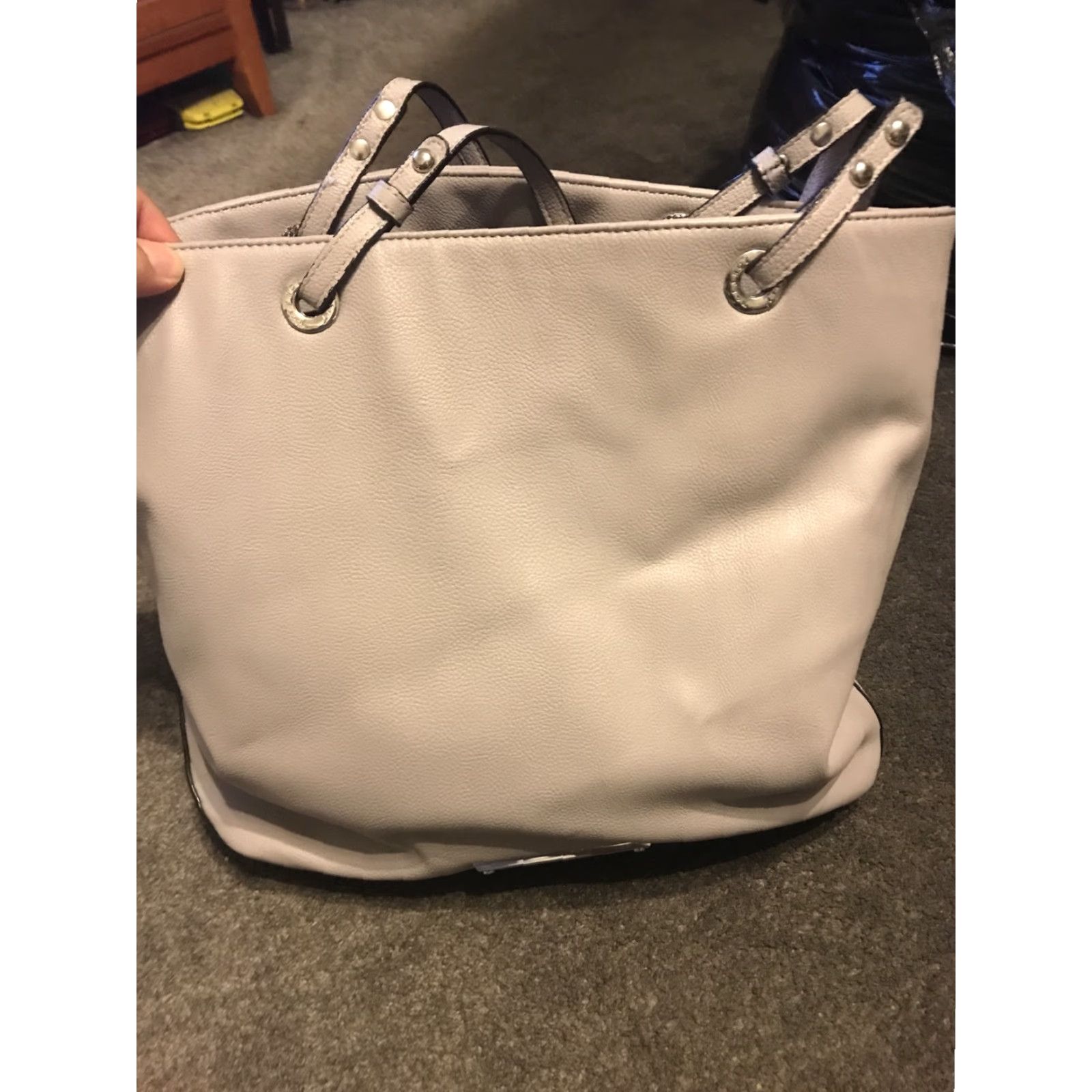 Betsey Johnson Betsey Johnson Purse Large Shoulder Bag Faux Leather Light Gray Women Large Size ONE SIZE - 2 Thumbnail