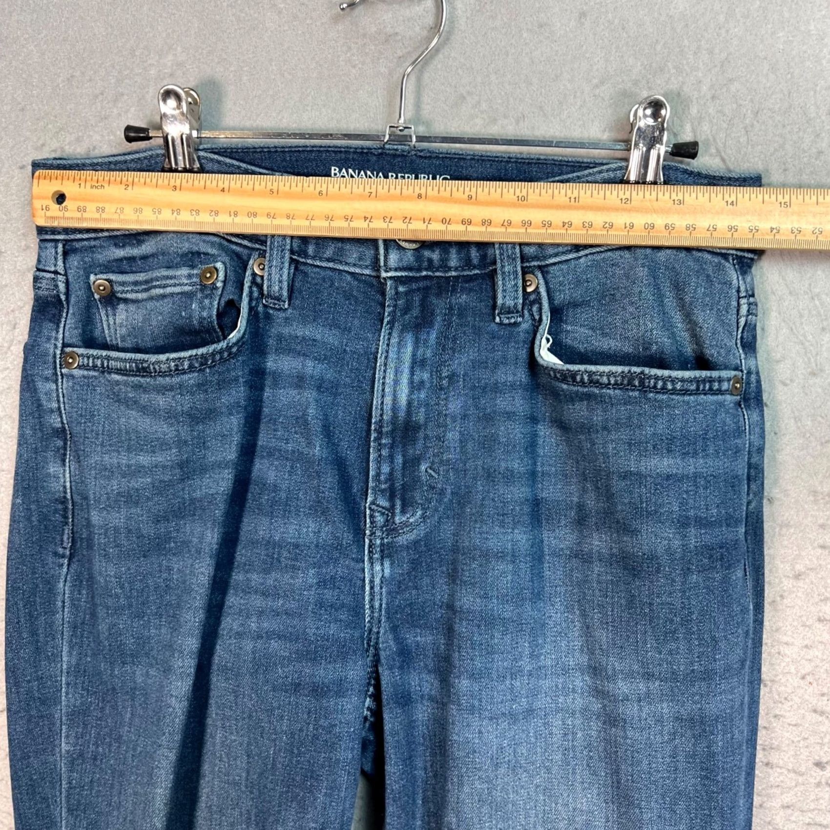 Banana Republic Banana Republic Mens Size 30 Slim Fit Travel Jeans Blue Denim Cotton Blend Shirt? Size US 30 / EU 46 - 6 Thumbnail