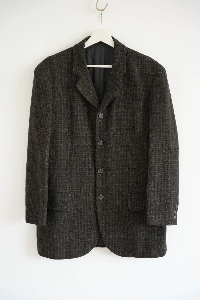 Vintage 80s Brown Plaid Suit Jacket