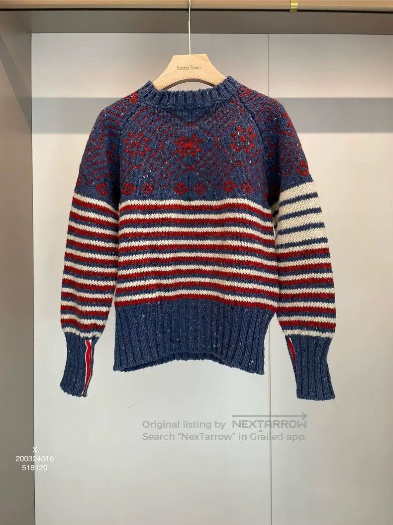 Thom Browne Thom Browne Floral wool sweater Size US S / EU 44-46 / 1 - 1 Thumbnail