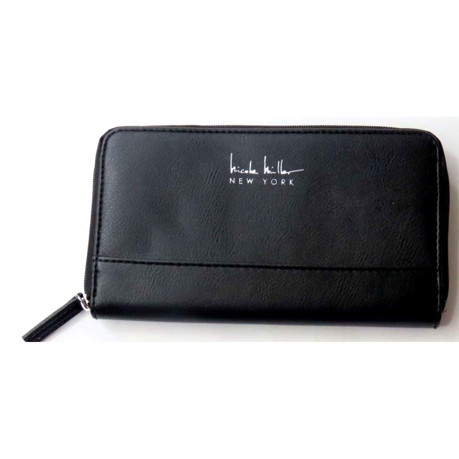 Nicole Miller VINTAGE Nicole Miller Wallet Black Zip-Around Wristlet Clutch 8x4.5 Inches Womens Wallet Size ONE SIZE - 2 Thumbnail