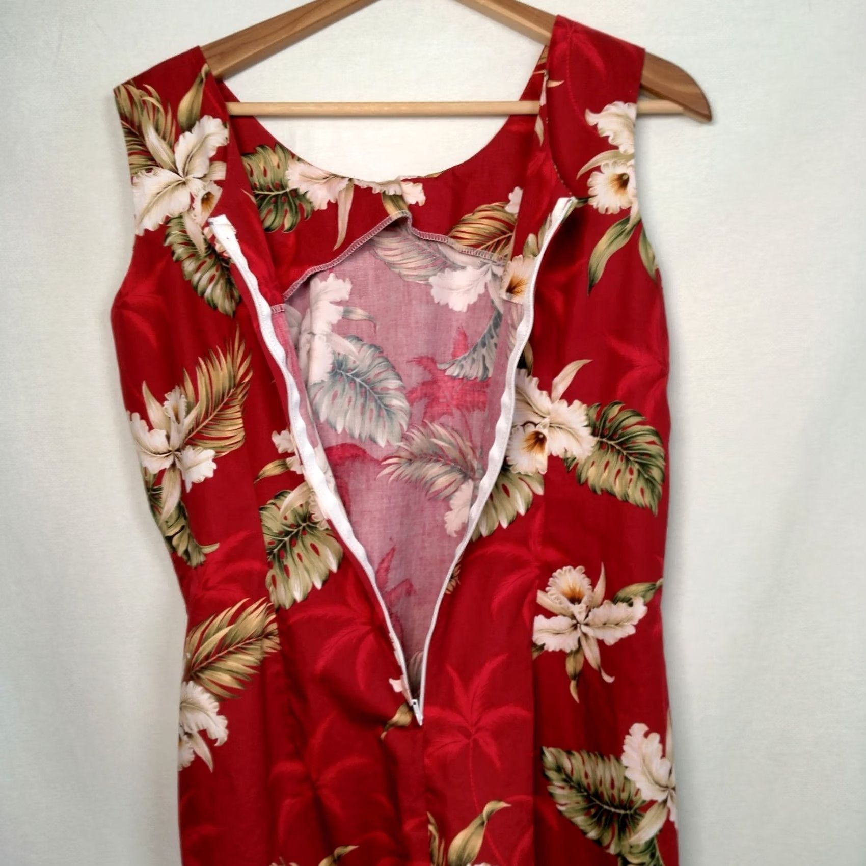 Vintage VINTAGE Ky's Dress Womens L Red Hawaiian Print Large White Floral Tropical Aloha Sundress Size L / US 10 / IT 46 - 5 Thumbnail