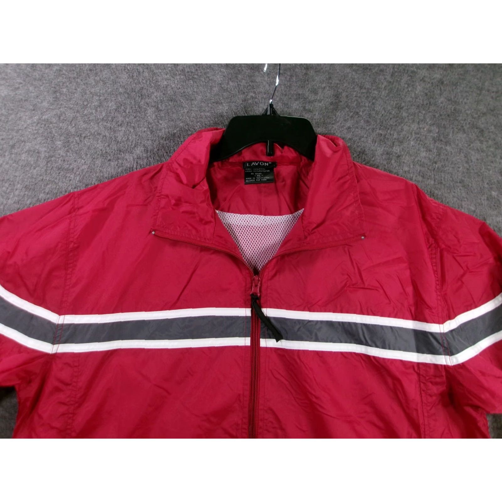 Vintage VINTAGE Lavon Windbreaker Men XL Red Reflective Stripe Track Jacket 90s Retro Size US XL / EU 56 / 4 - 2 Thumbnail