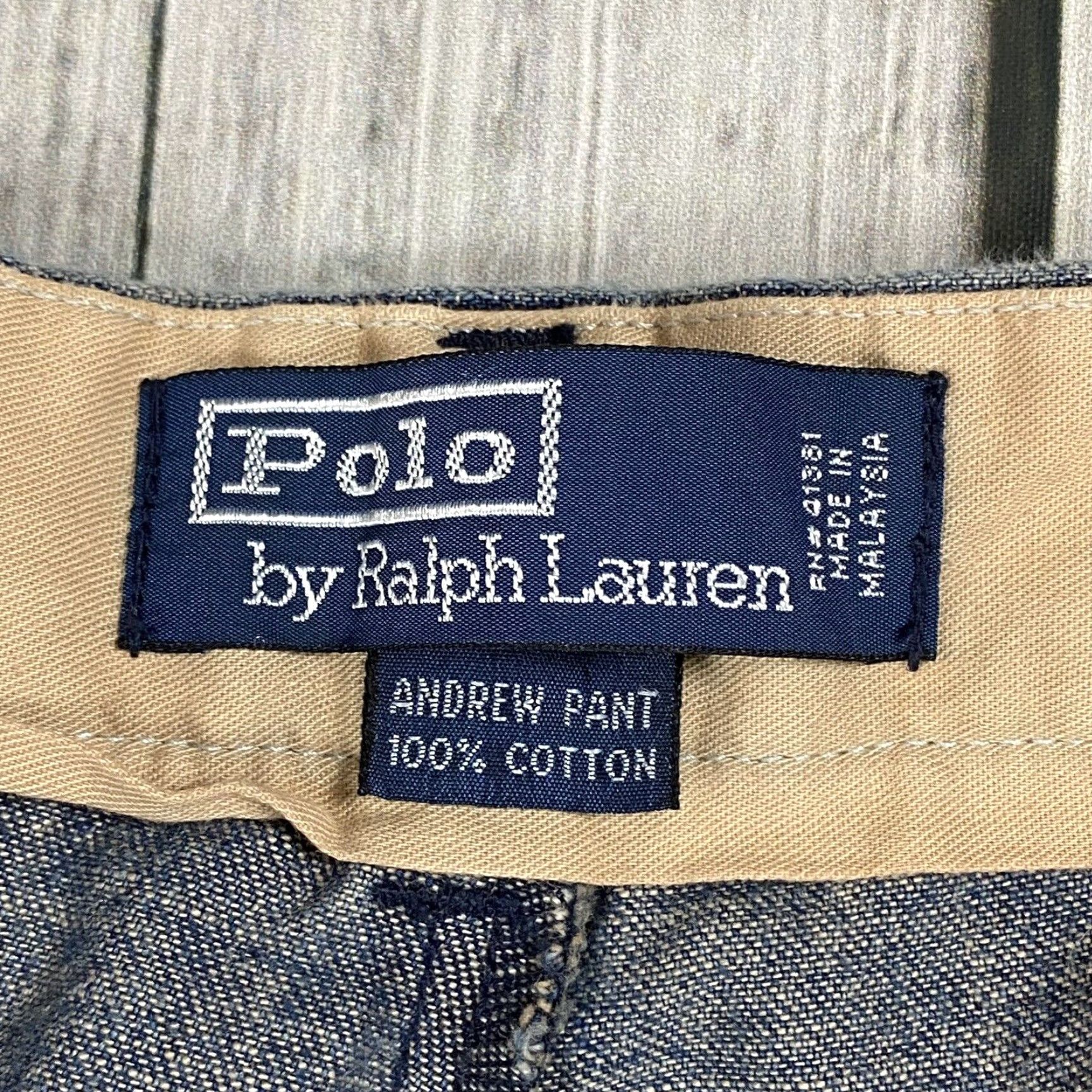 Polo Ralph Lauren VINTAGE Polo Ralph Lauren Men Pants 38 Blue Chambray Andrew Pant High Rise Workwear 90s Size US M / EU 48-50 / 2 - 5 Thumbnail