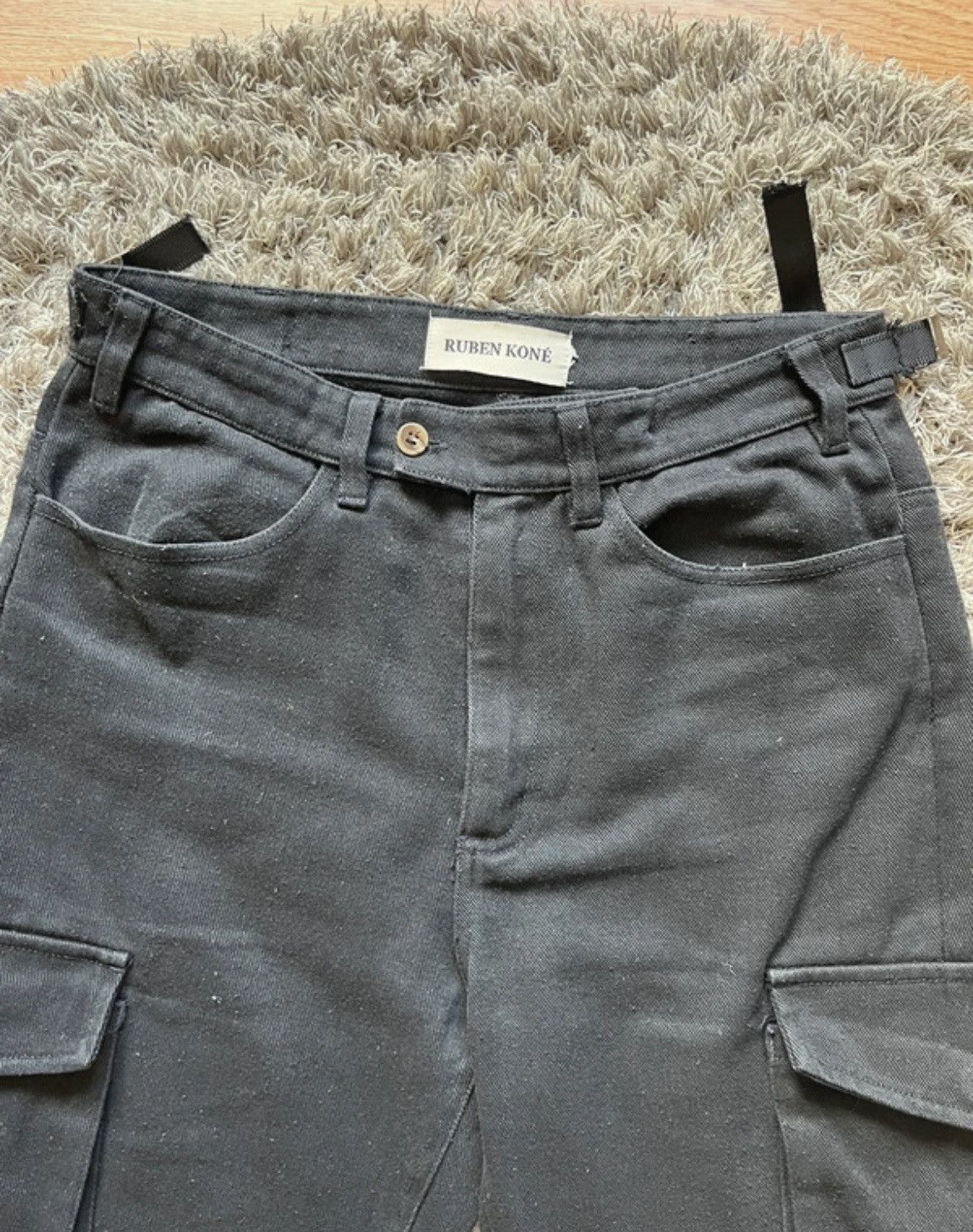 Ruben Kone Ruben Kone black flared cargo pants Size US 32 / EU 48 - 2 Thumbnail