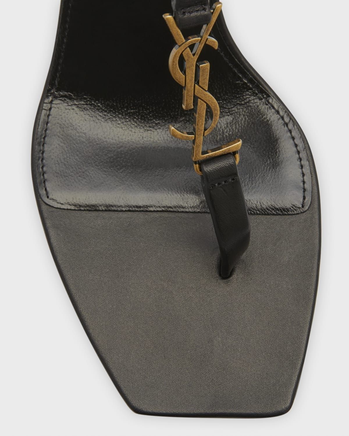 Saint Laurent Paris o1s1wg110725 Cassandra Sandals in Silk Satin in Black Size US 7.5 / IT 37.5 - 5 Thumbnail