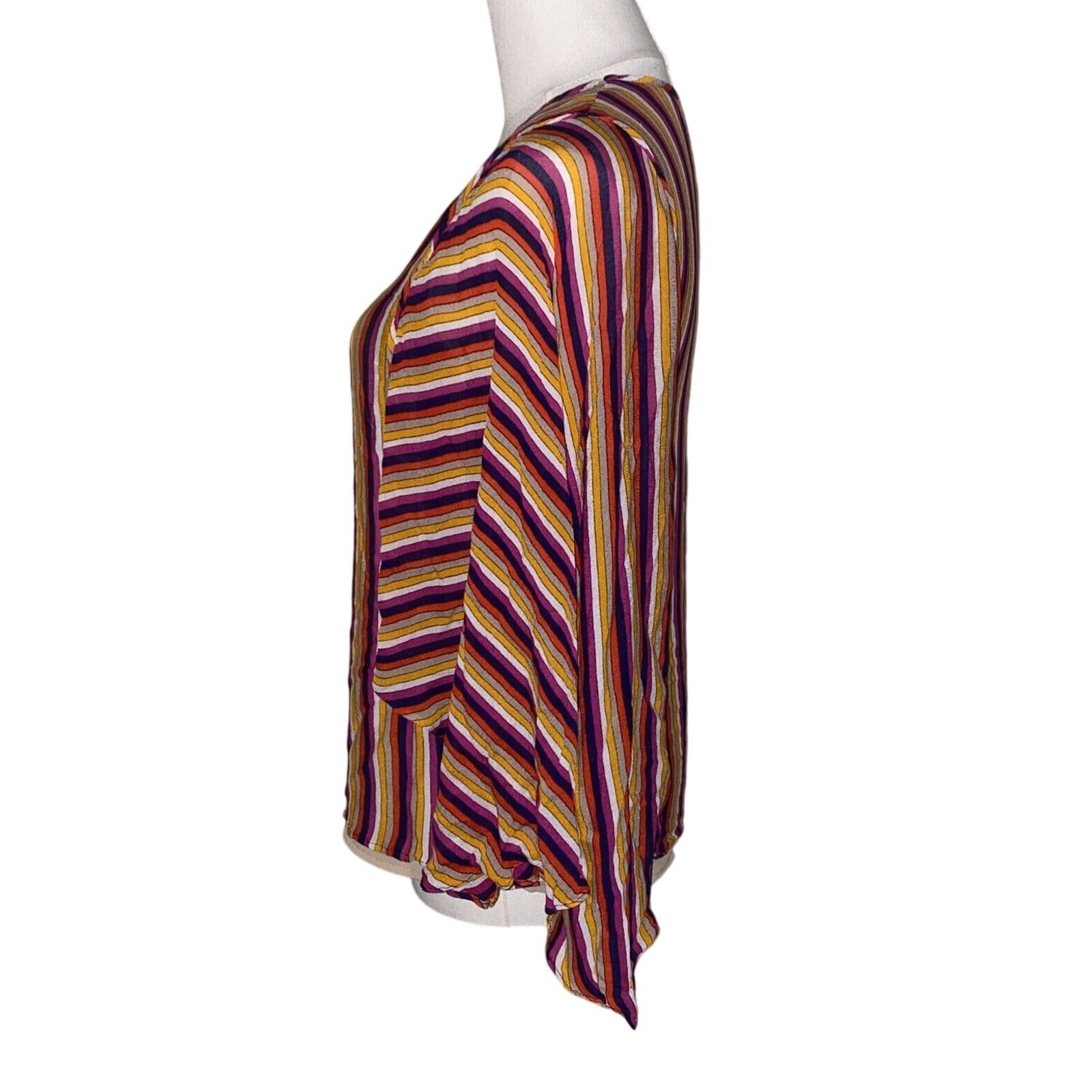 Trina Turk Trina Turk Rainbow Striped Blouse Size XS Flowy Long Sleeve Size XS / US 0-2 / IT 36-38 - 6 Thumbnail