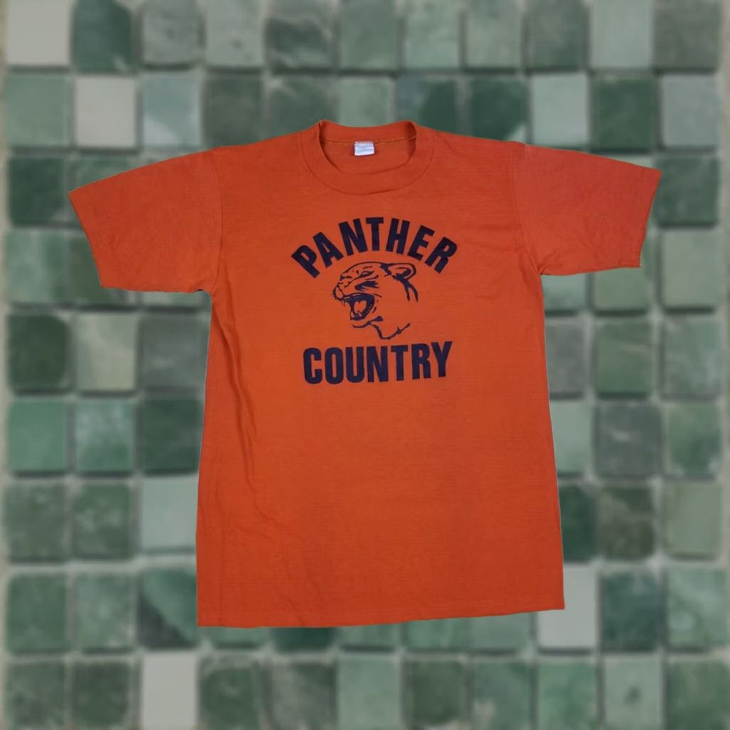 Vintage VINTAGE PANTHER COUNTRY PRINT ORANGE T-SHIRT SZ MEDIUM 50/50 Shirt Mens Size M Orange 80s USA Vintage Band Retro Rock Tropical USA Size US M / EU 48-50 / 2 - 1 Thumbnail