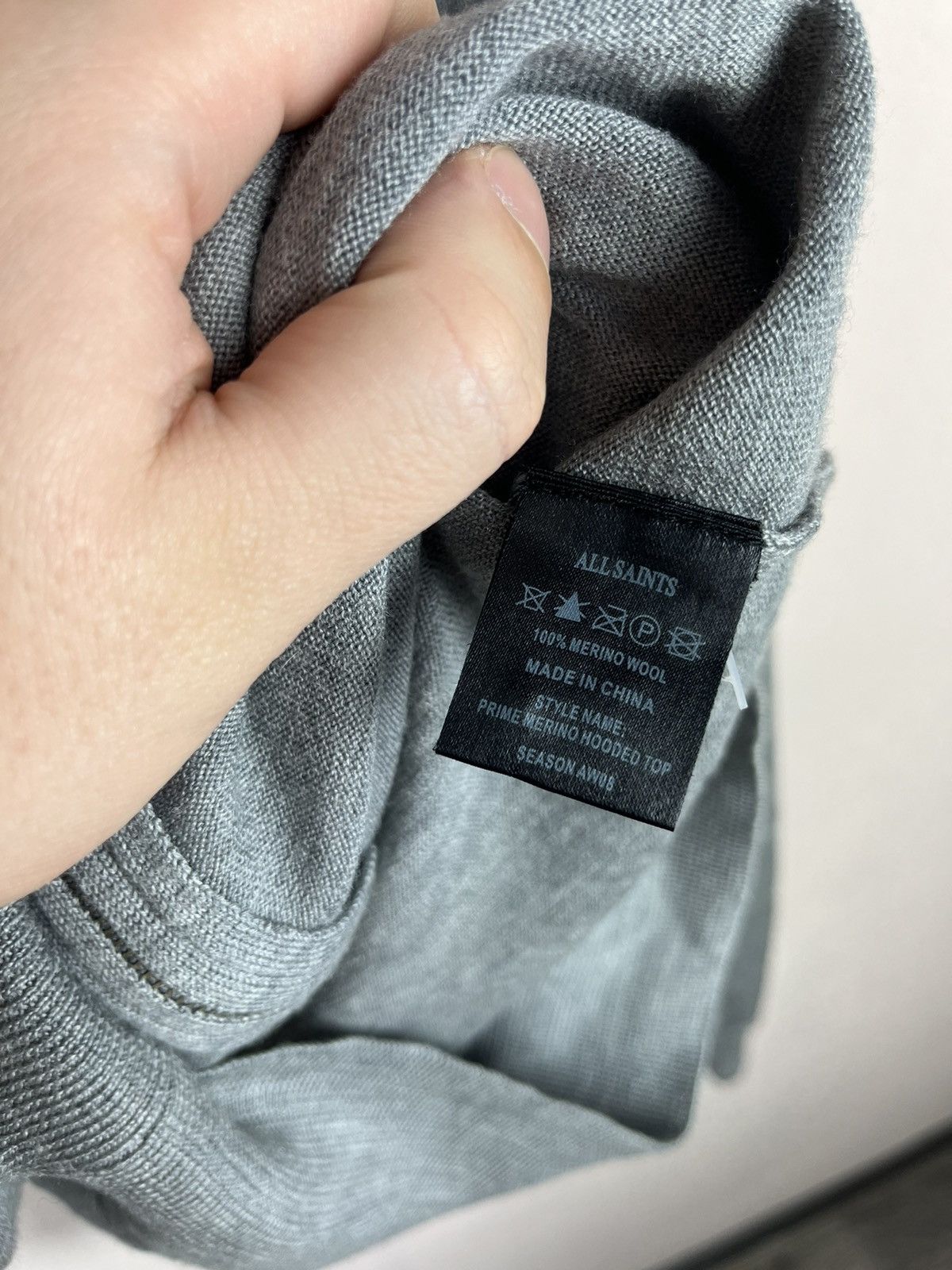 Allsaints AllSaints Spitalfields Merino Wool Sweater Zip Hoodie Gray Size US S / EU 44-46 / 1 - 8 Thumbnail