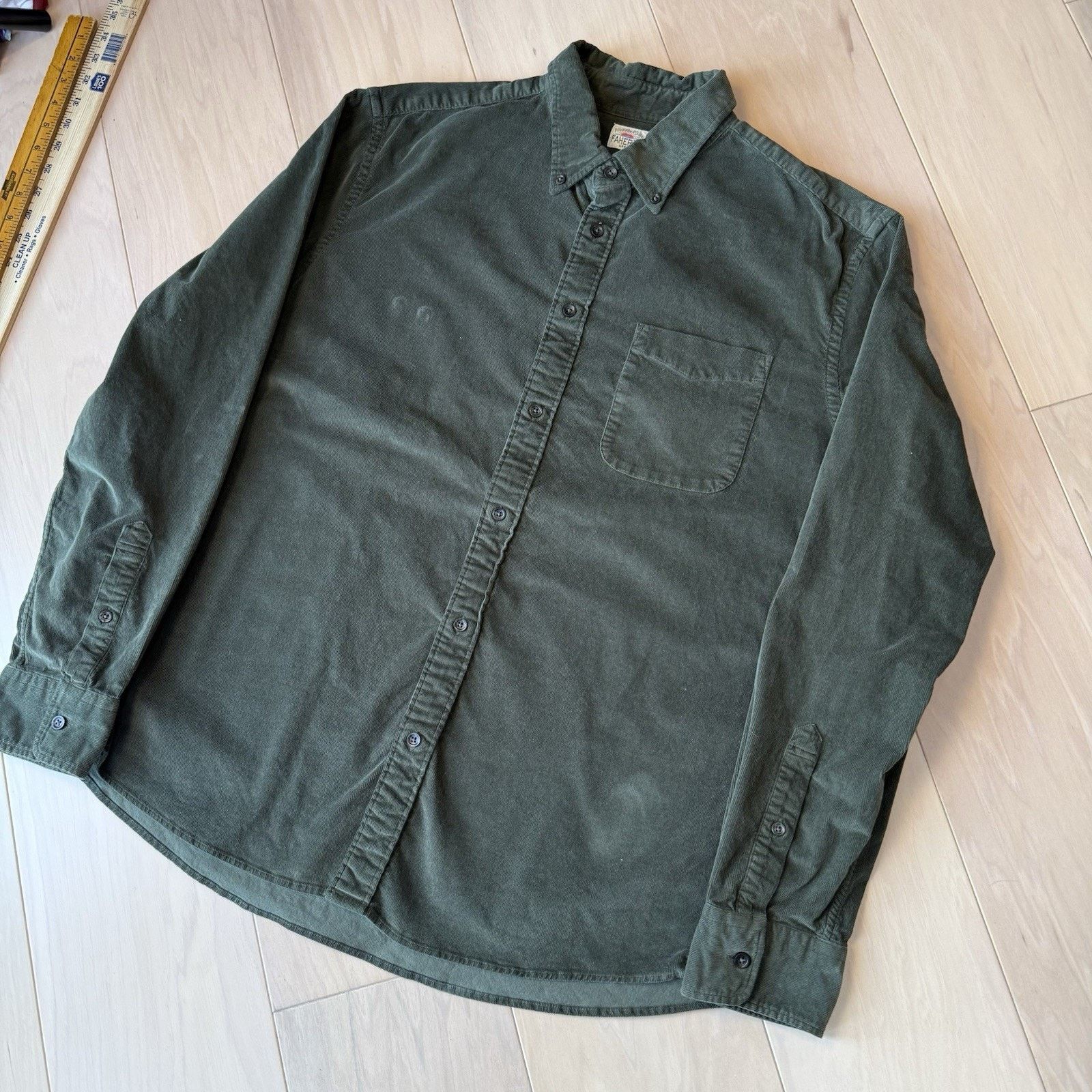 Faherty Faherty Corduory Shirt XL Green Cotton Oxford Minimalist Size US XL / EU 56 / 4 - 10 Thumbnail