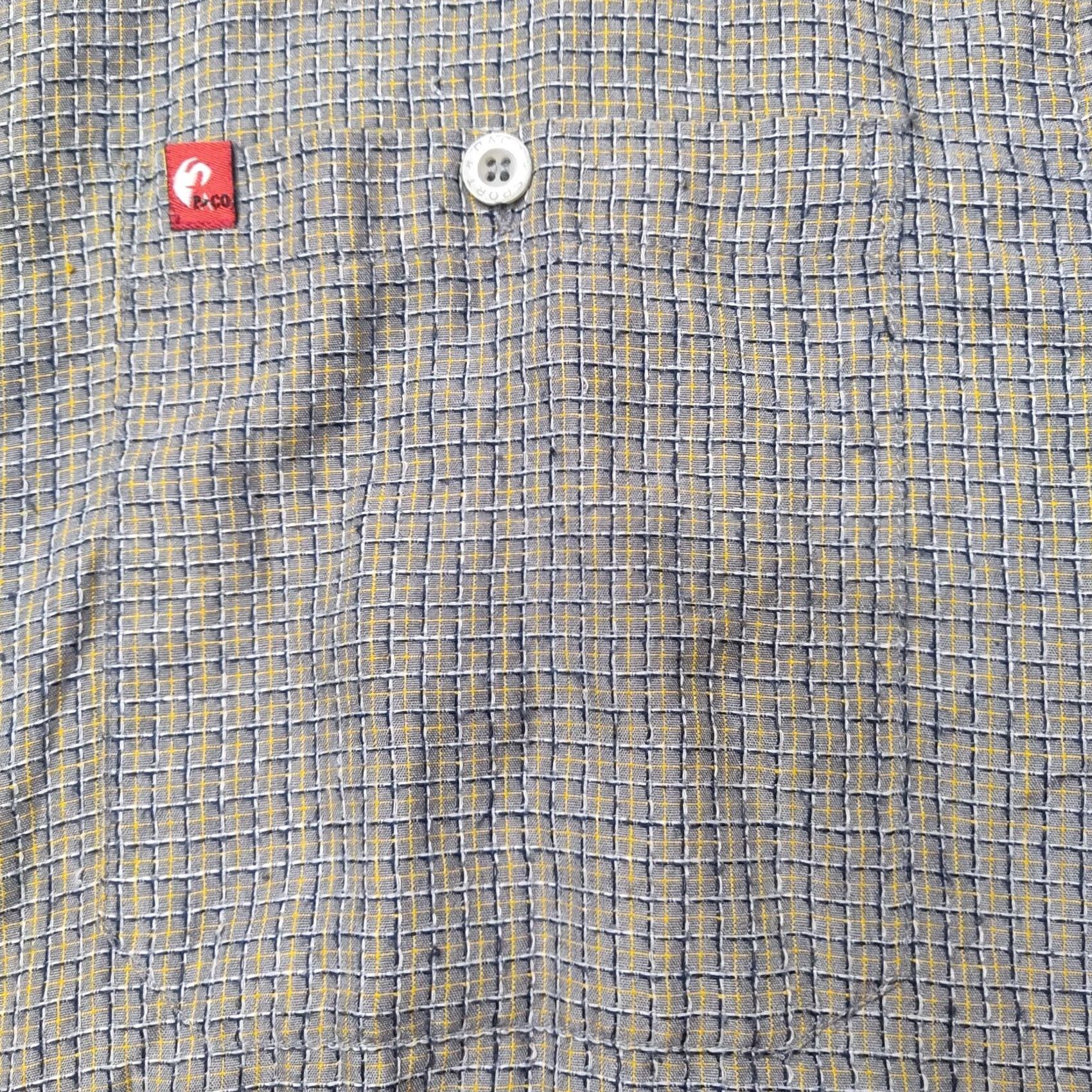 Vintage VINTAGE Paco Jeans Co Men Shirt Button-Down Check Gray Blue Rayon Blend Short Sleeve Medium Size US M / EU 48-50 / 2 - 3 Thumbnail