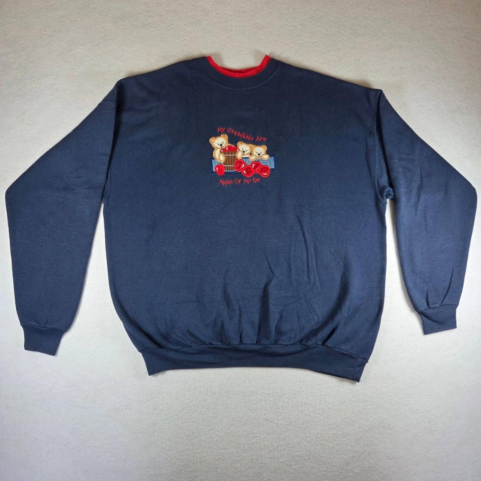 Designer VTG M&C Sportswear Women's XL Navy Embroidered Sweatshirt Size XL / US 12-14 / IT 48-50 - 1 Thumbnail