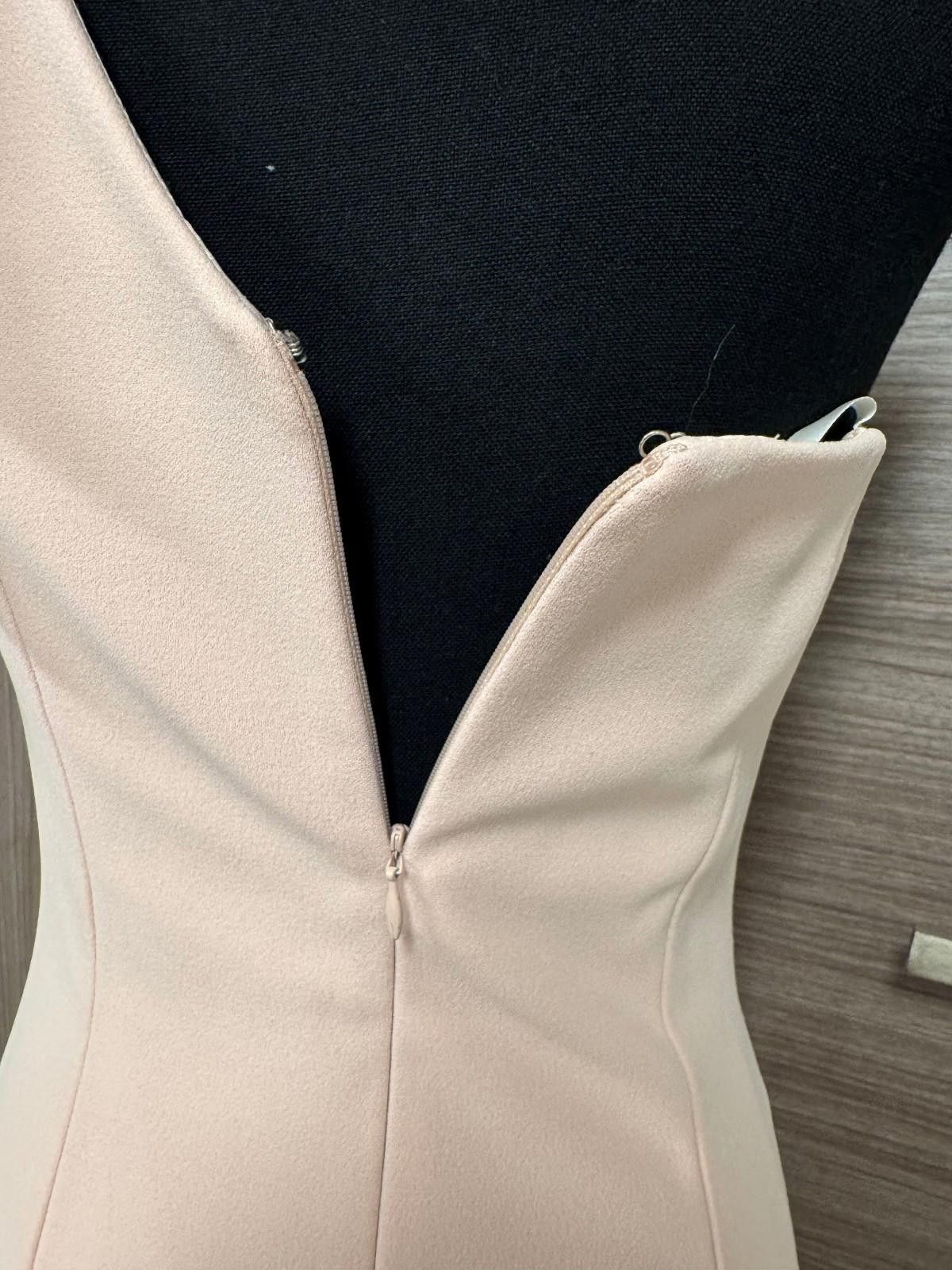 Other Betsy & Adam Blush One Shoulder Midi Dress Sz6 Ruffle Sheath Size M / US 6-8 / IT 42-44 - 9 Thumbnail