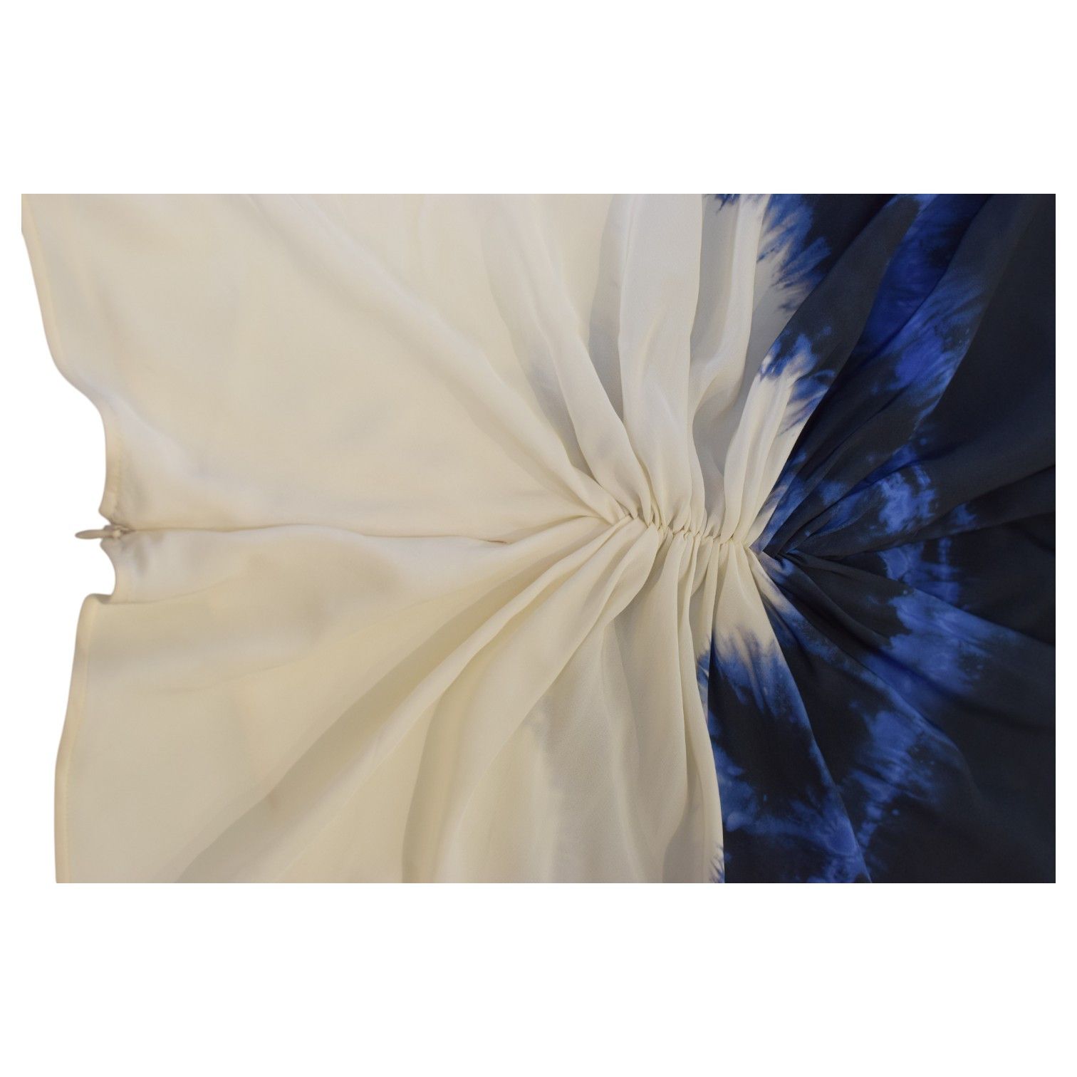 Stella McCartney Stella McCartney Blue Cream Tie Dye Effect 100% Silk Size M / US 6-8 / IT 42-44 - 8 Thumbnail