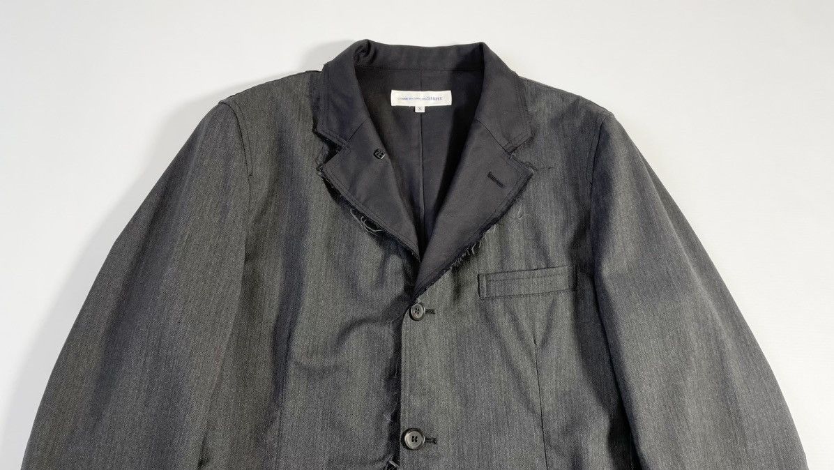 Comme des Garcons Herringbone Wool ‘Raw Edge’ Blazer Size 38R - 4 Thumbnail