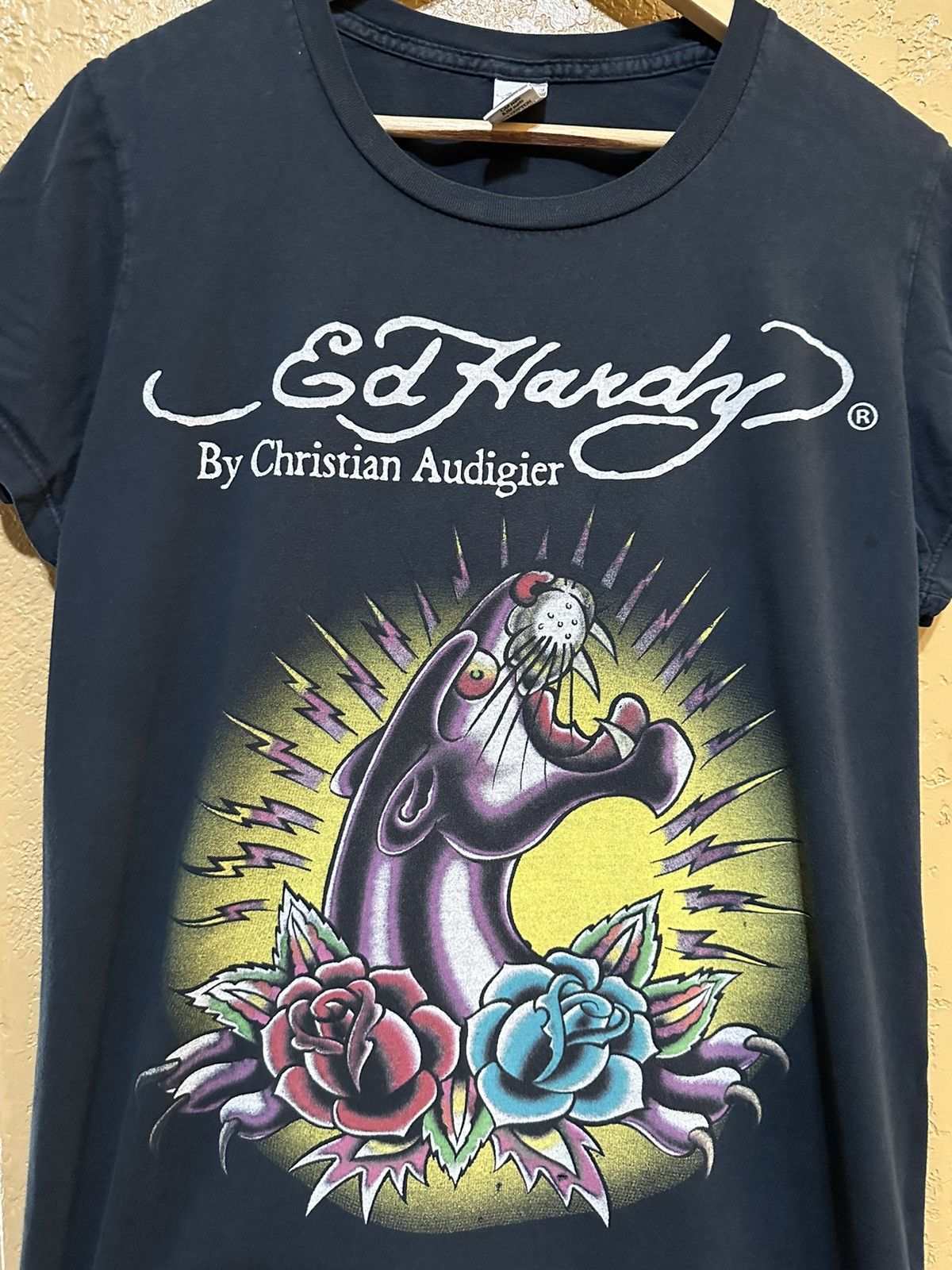 Affliction × Ed Hardy × Vintage Rare Y2K Ed Hardy Christian Audigier Rose T Shirt 1X Size XL / US 12-14 / IT 48-50 - 3 Thumbnail