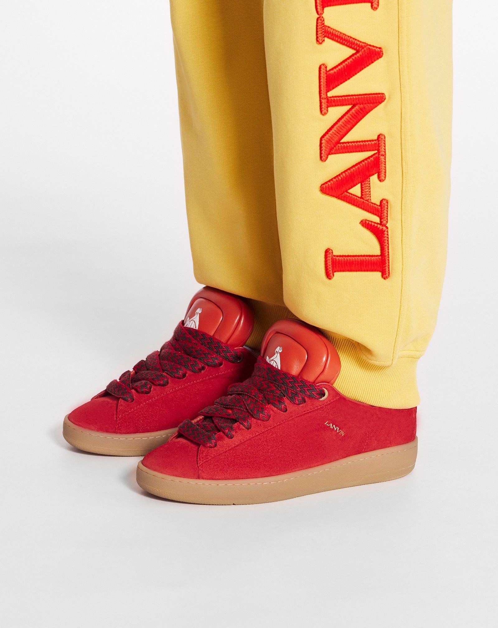 Lanvin o1mle0825 Leather Curb Sneakers in Red Size US 7 / EU 40 - 6 Thumbnail