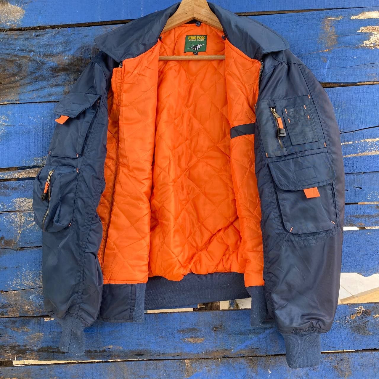 Vintage Vintage Fire Fox Bomber Jacket multi pocket Sun Faded Size US M / EU 48-50 / 2 - 2 Thumbnail